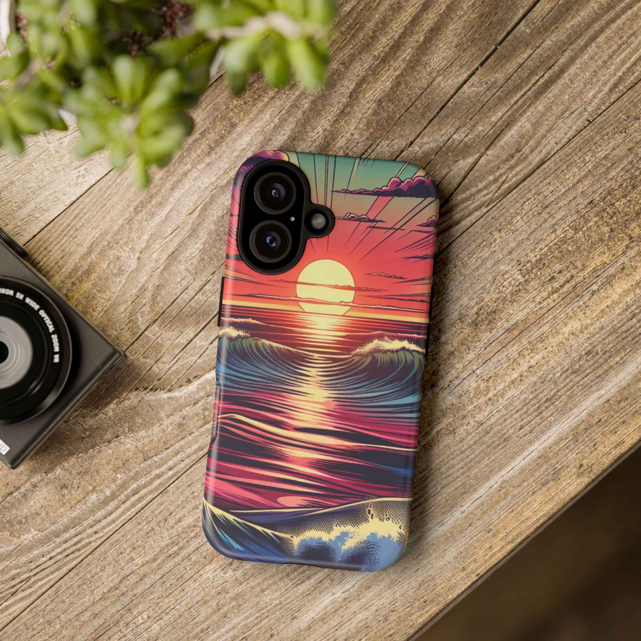 Vibrant Sunset Phone Case, Tough Cases, Beach Lover Gift, Ocean Inspired, Summer Vibes, Colorful Cell Phone Cover