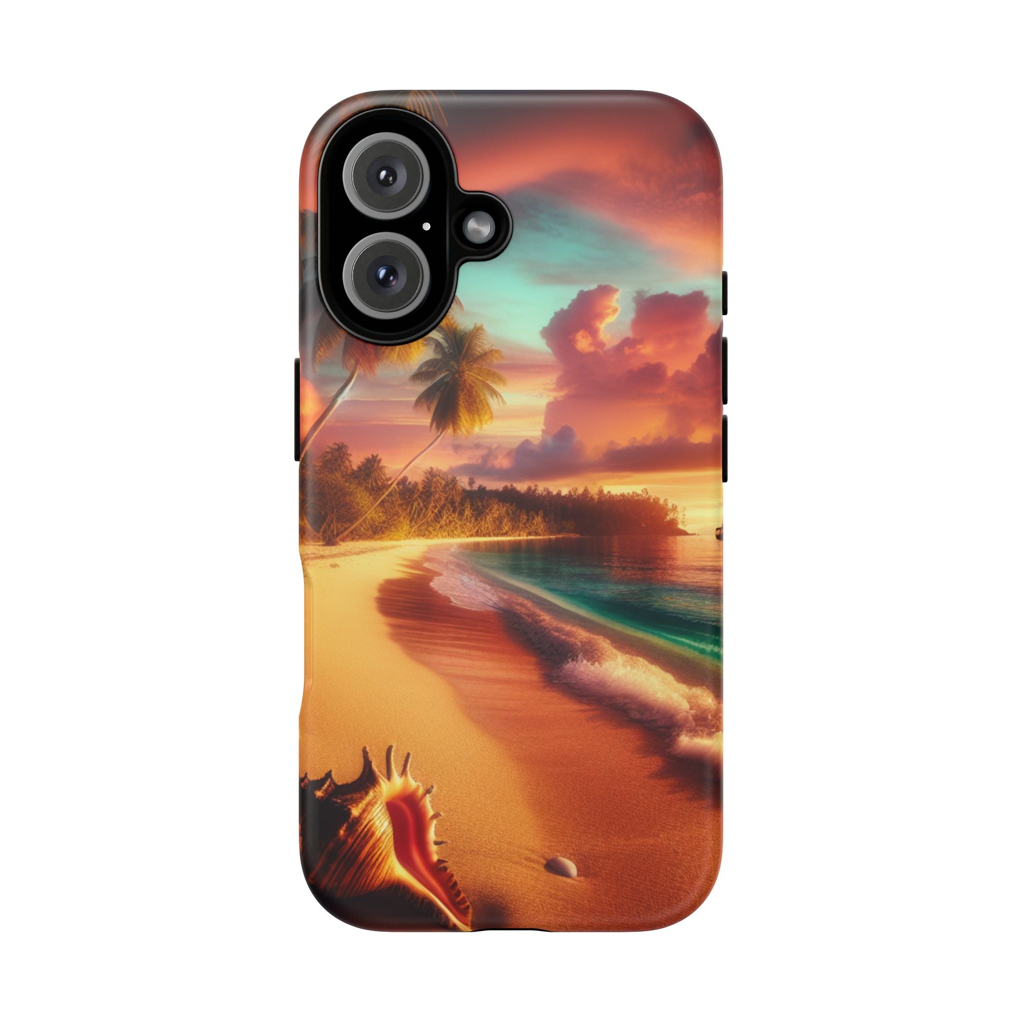 Tough Cases Beach Sunset Phone Case, Tropical Vibe, Gift for Vacation Lovers, Summer Accessory, Shell Design Decor