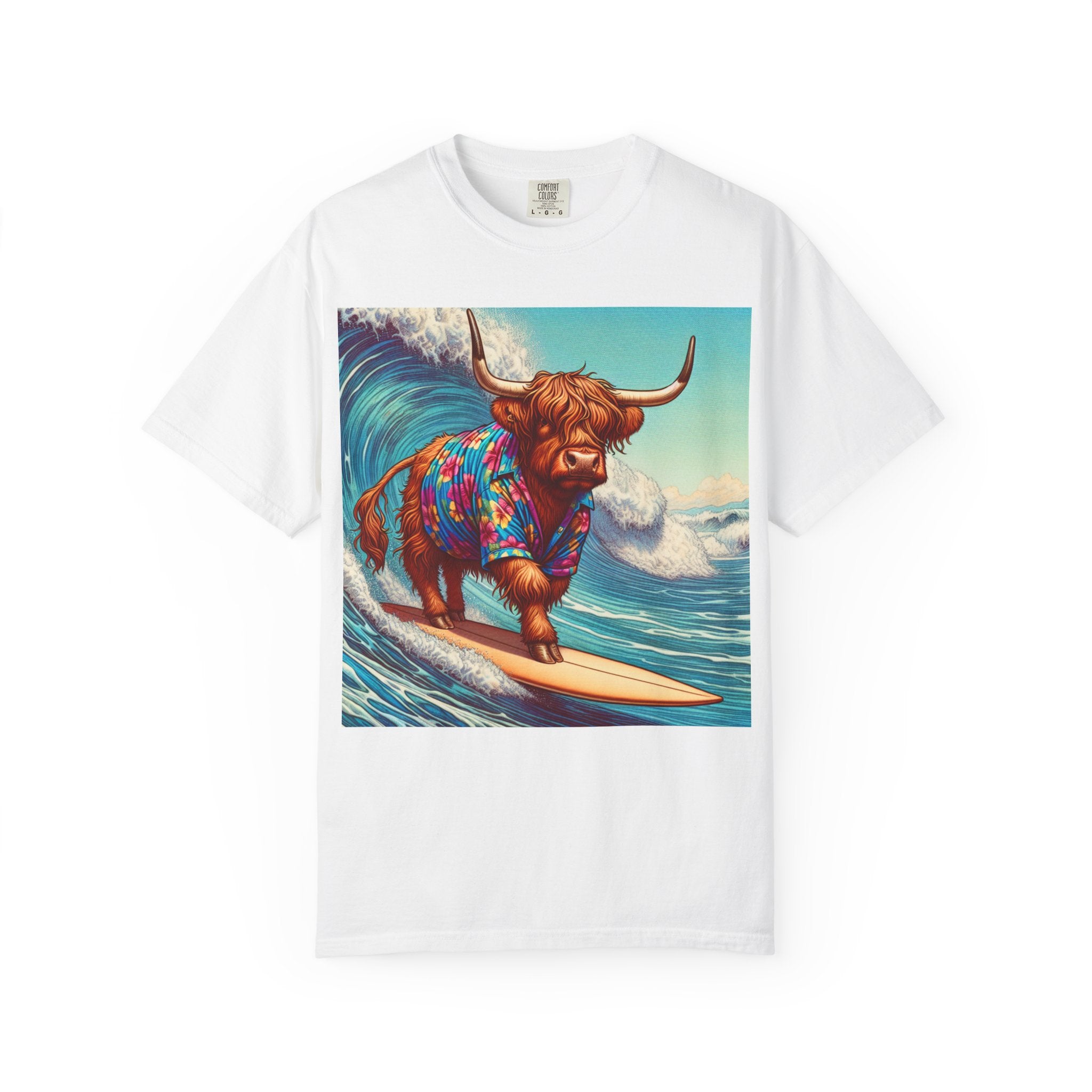 Surfing Highland Cow Unisex T-shirt | Fun Casual Tee for Summer Adventures, Beach Days, Gifts for Cow Lovers, Surfing Enthusiasts, [...]