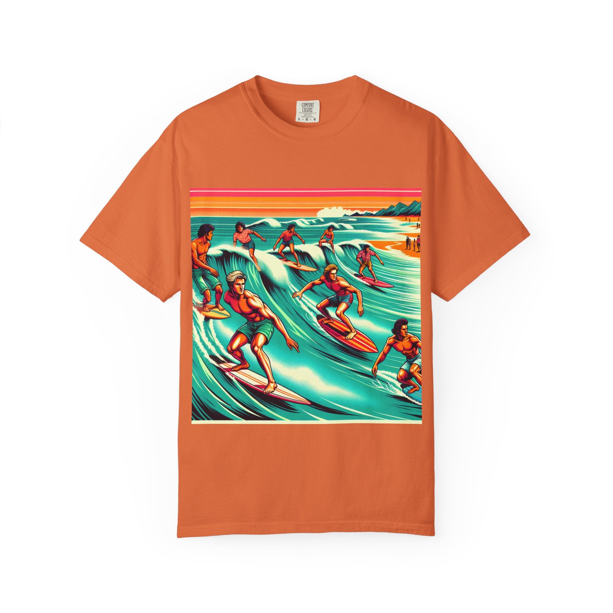 Retro Surfing T-Shirt, Cool Beachwear, Summer Gift, Unisex Casual Tee, Surfer Style Apparel, Vintage Wave Art Shirt