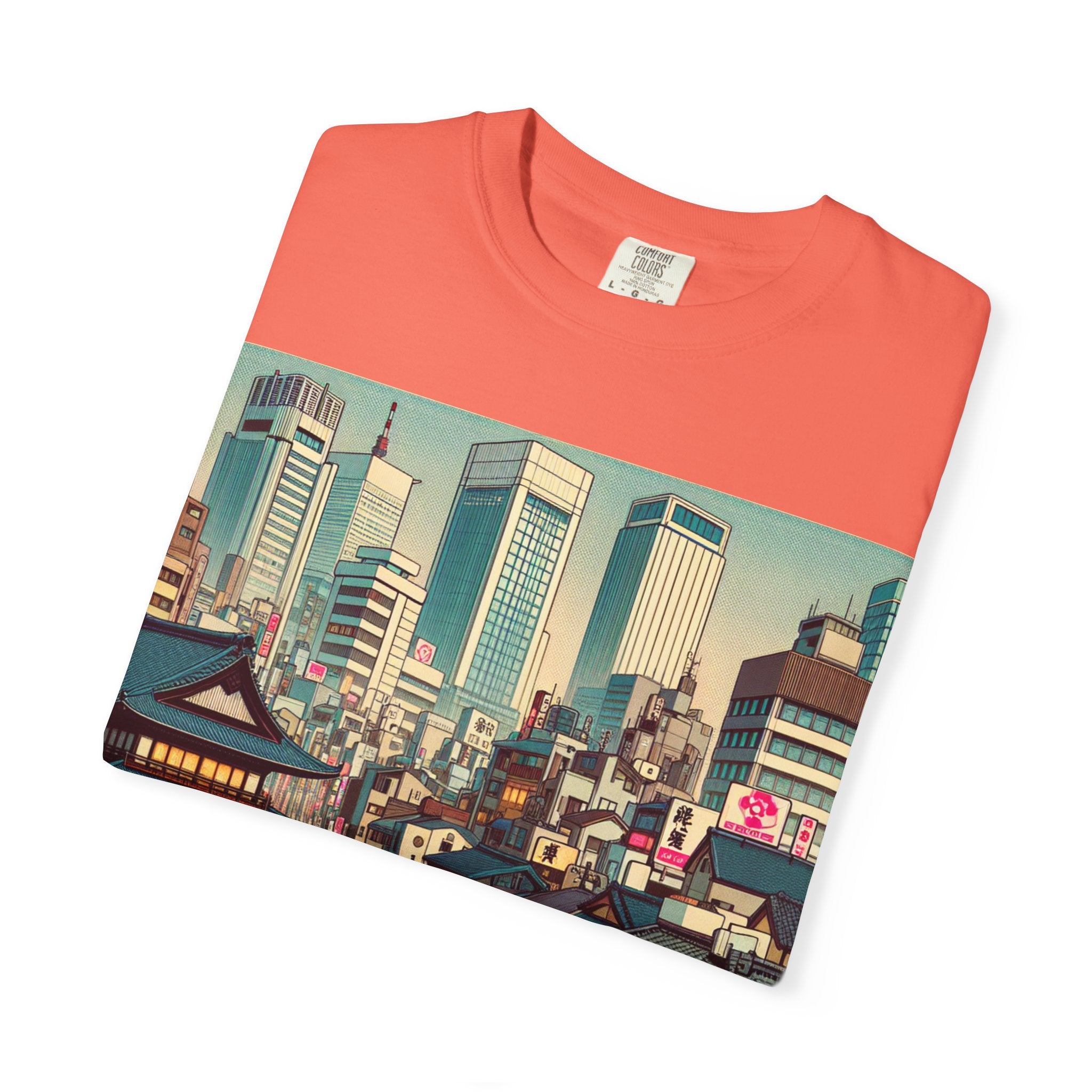 Urban Landscape Graphic T-Shirt | Street Art Tee, Casual Wear, Gift for Travelers, Relaxed Fit, Unique Cityscape Design