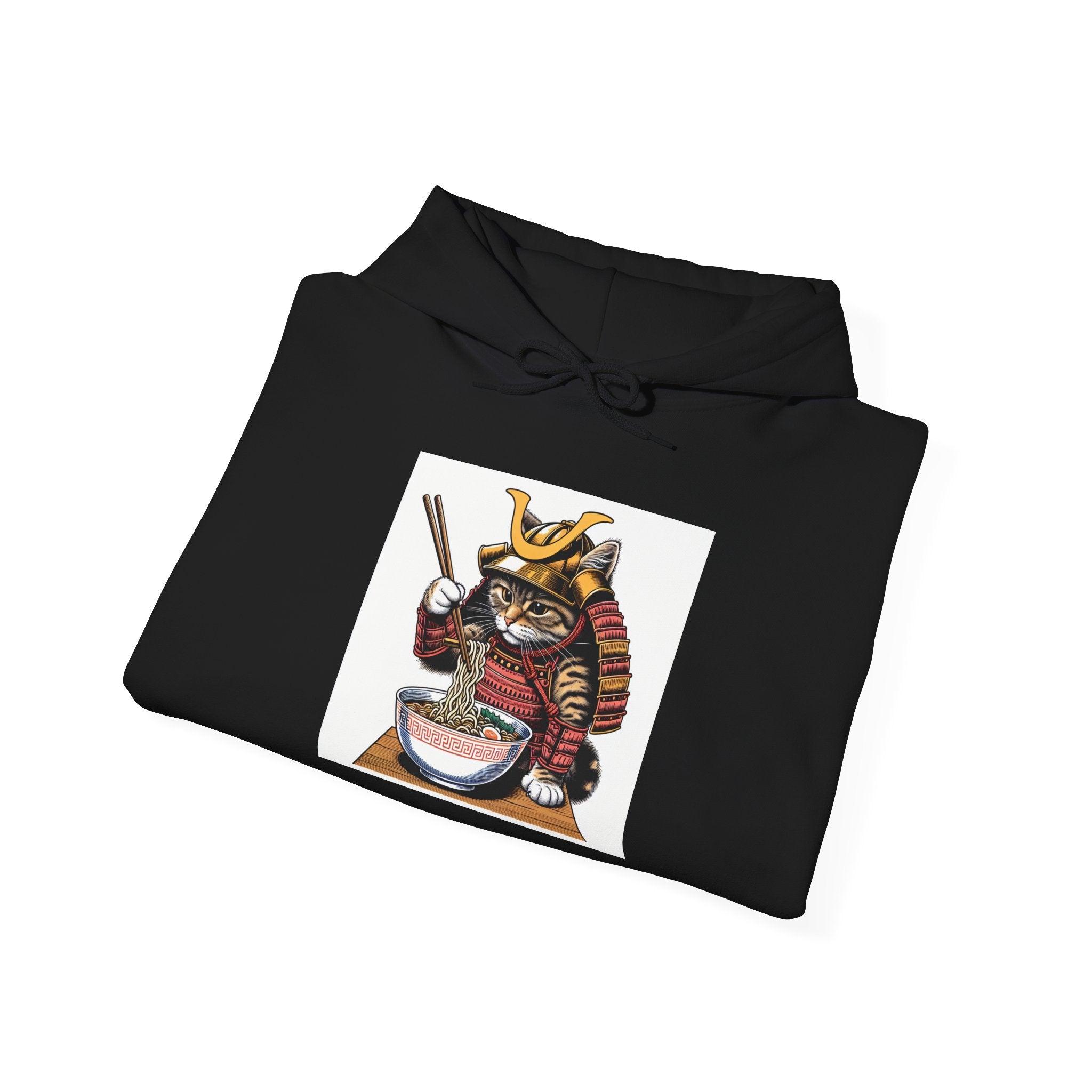 Samurai Cat Hoodie: Cozy Sweatshirt for Anime Lovers, Gift for Birthdays, Casual Wear, Unisex Fashion