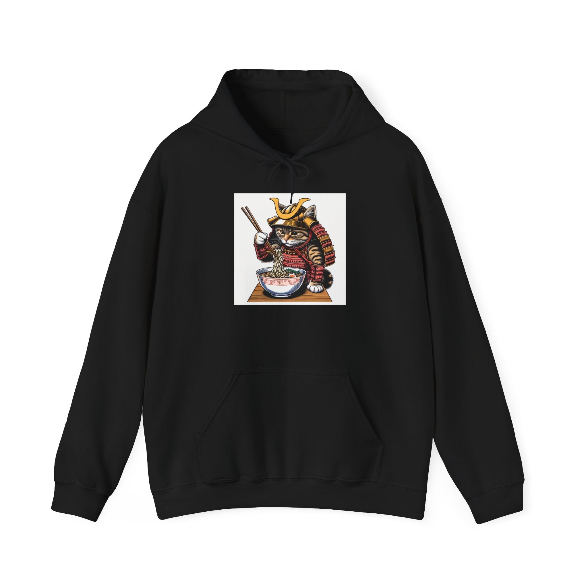 Samurai Cat Hoodie: Cozy Sweatshirt for Anime Lovers, Gift for Birthdays, Casual Wear, Unisex Fashion