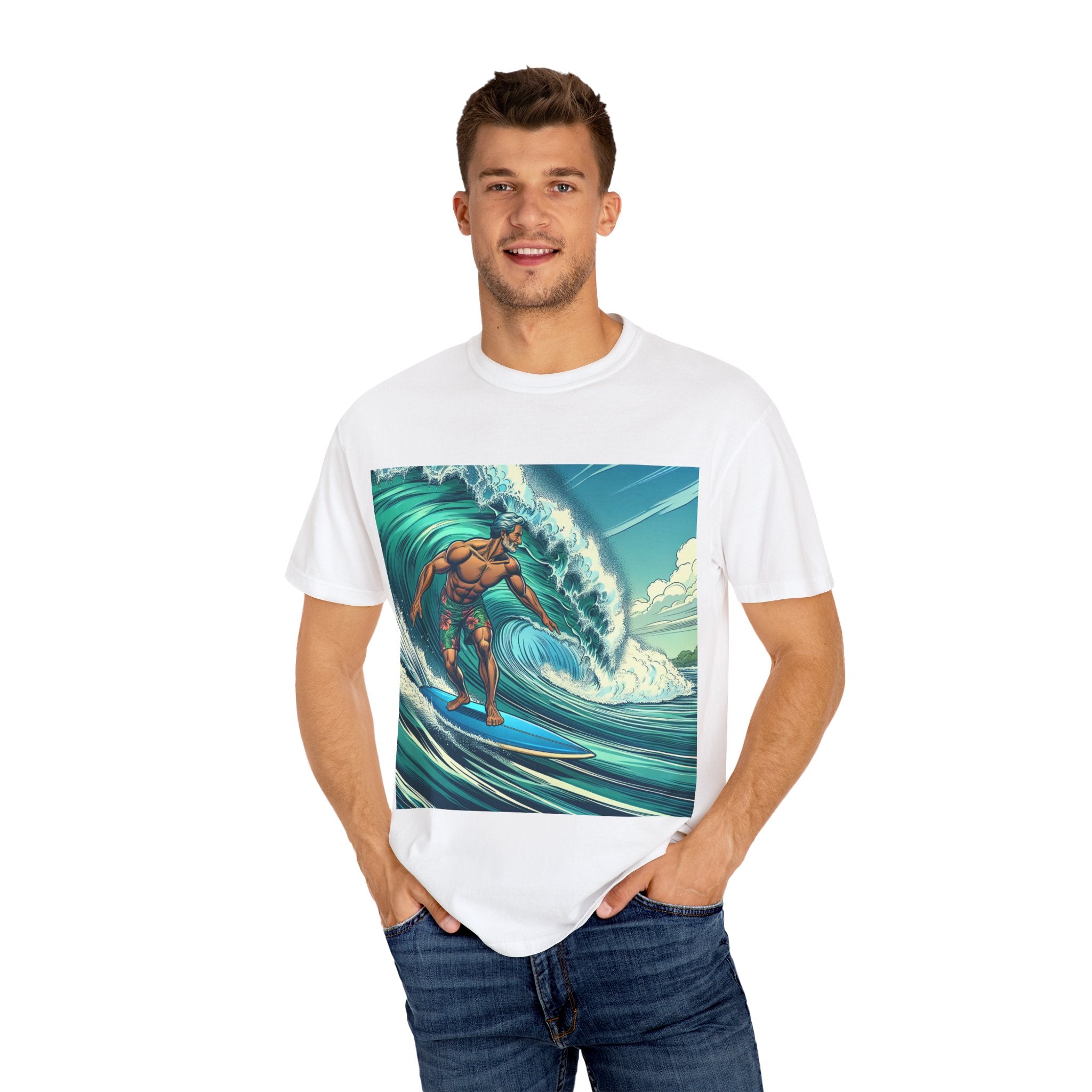 Surf Vibe Unisex Garment-Dyed T-shirt, Beach Apparel, Casual Wear, Summer Gift, Outdoor Fun, Surfing Enthusiast