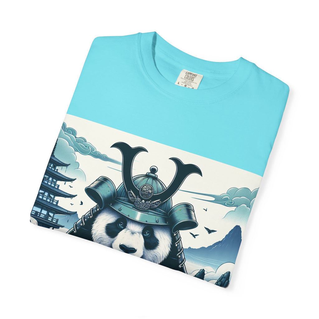 Samurai Panda T-Shirt - Unique Garment-Dyed Tee for Animal Lovers, Anime Fans, Gifts, Casual Wear, Birthday Celebrations