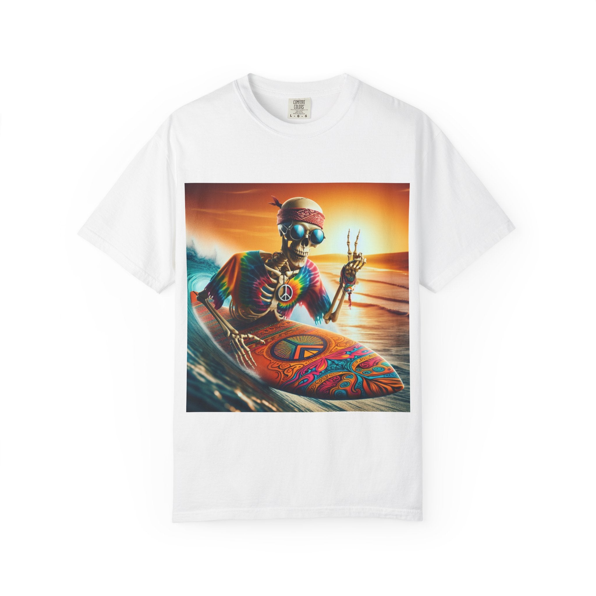 Vintage Surfing Skeleton T-Shirt | Perfect for Beach Lovers, Summer Parties, or Halloween