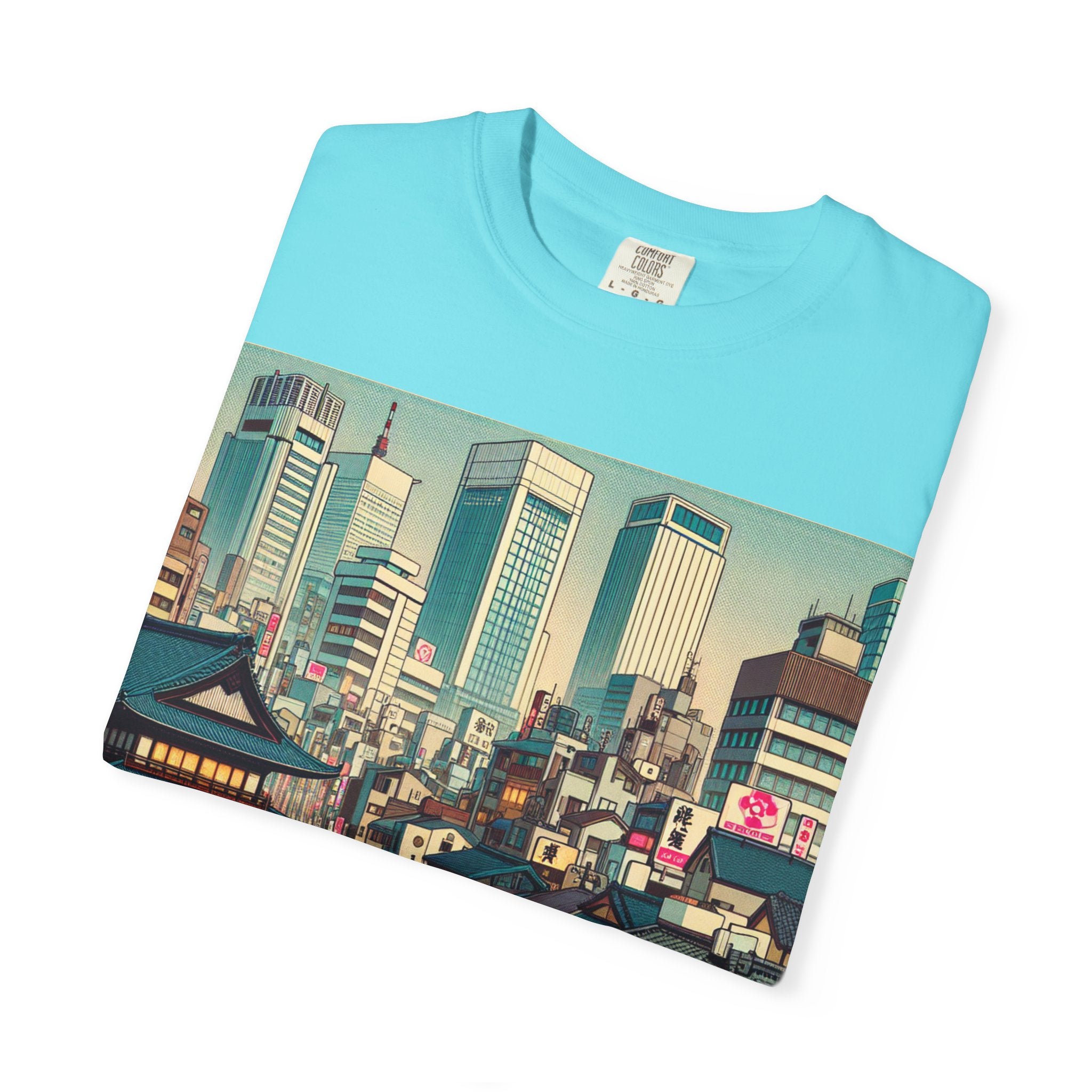 Urban Landscape Graphic T-Shirt | Street Art Tee, Casual Wear, Gift for Travelers, Relaxed Fit, Unique Cityscape Design