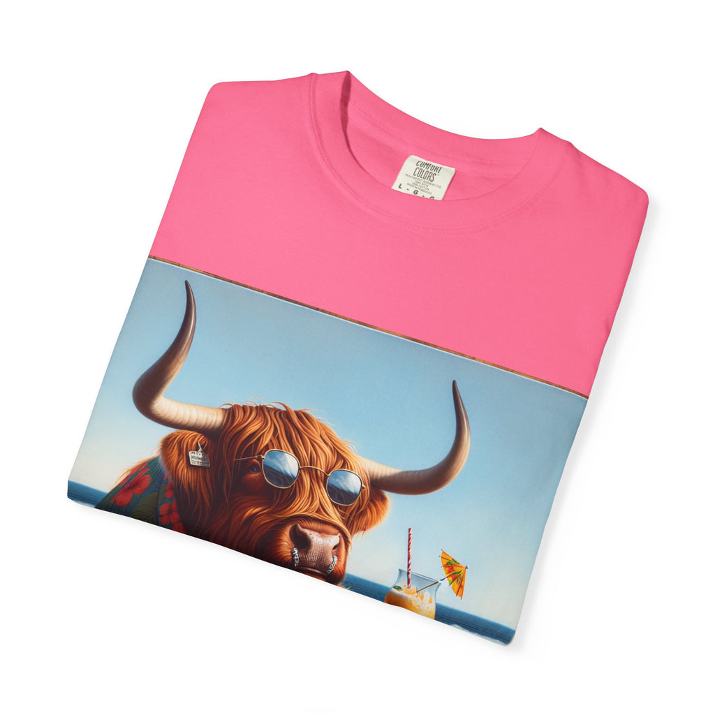 Chill Vibes Cow T-Shirt | Summer Beach Tee, Fun Animal Design, Relaxed Fit, Perfect for Vacations, Gifts