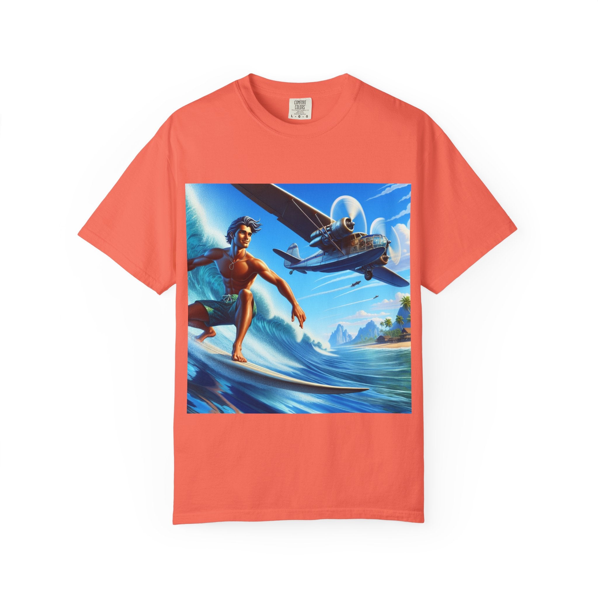 Surf Adventure Unisex T-Shirt, Perfect for Beach Lovers, Vacation Tees, Summer Apparel, Gift for Surfers and Travelers