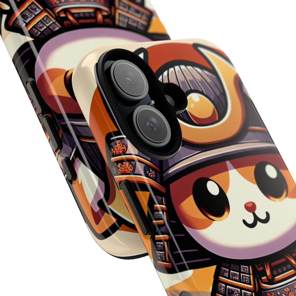Cute Cat Samurai Phone Case, Kawaii Armor Phone Cover, Unique Pet Gift, Animal Lover Accessory, Fun Tech Protection