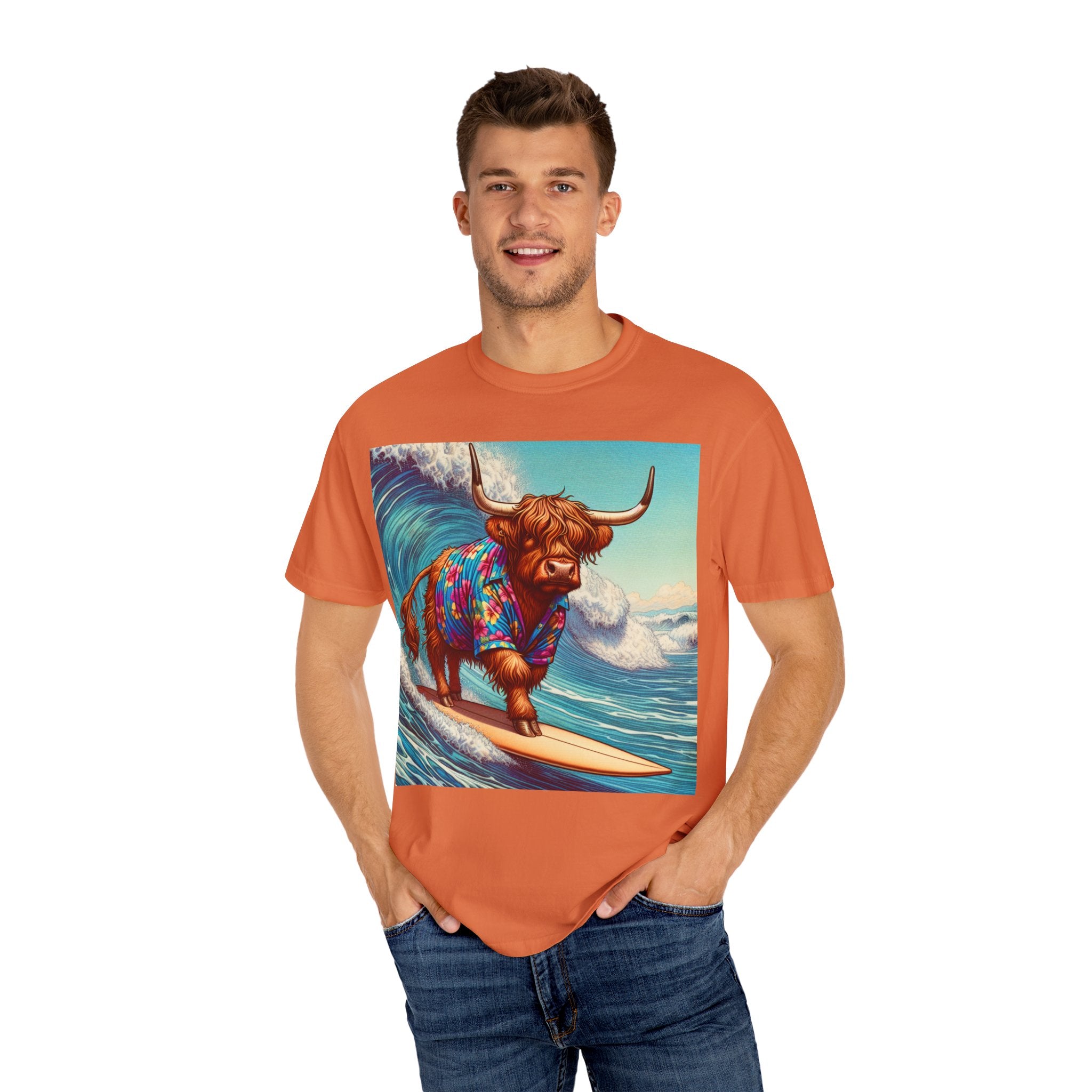 Surfing Highland Cow Unisex T-shirt | Fun Casual Tee for Summer Adventures, Beach Days, Gifts for Cow Lovers, Surfing Enthusiasts, [...]