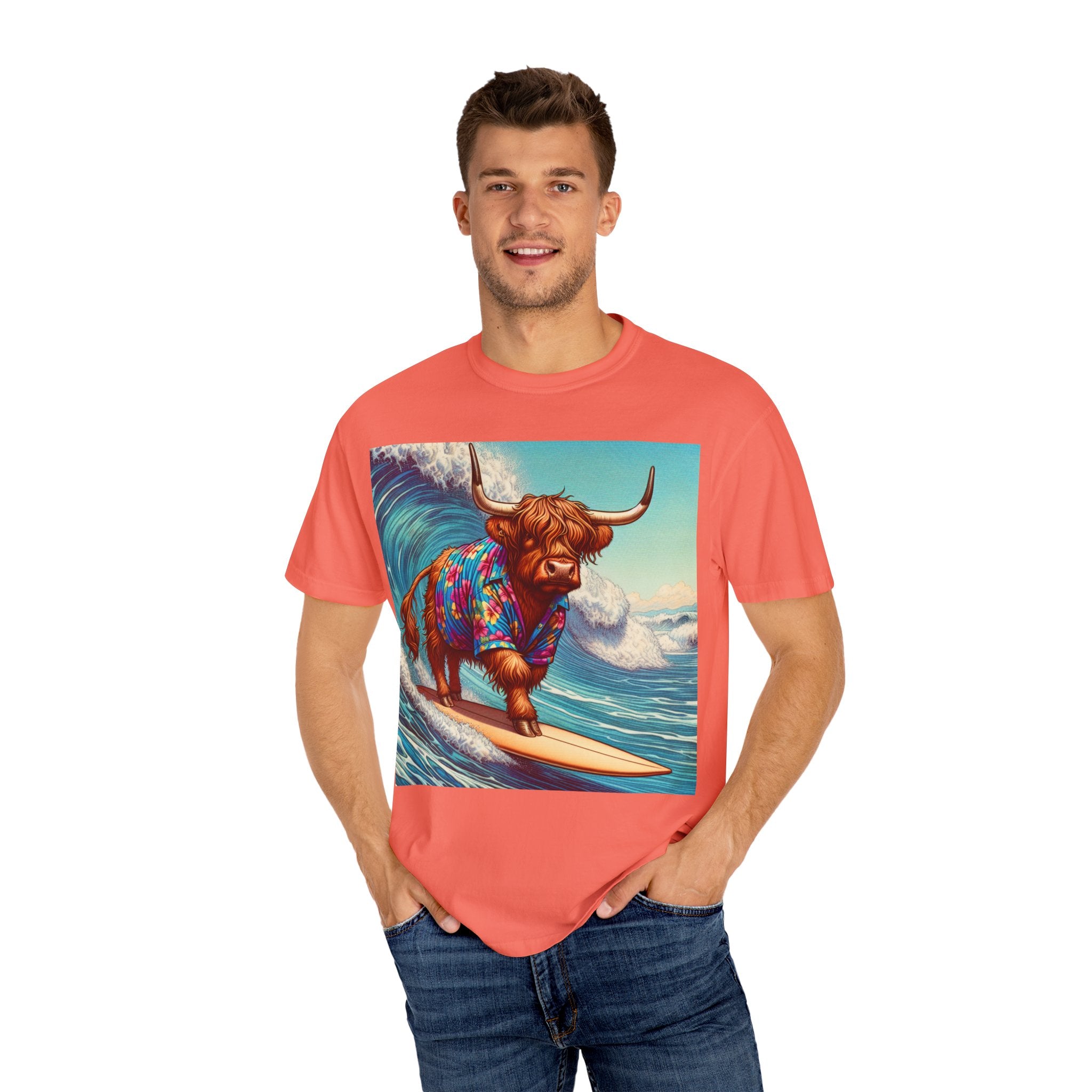 Surfing Highland Cow Unisex T-shirt | Fun Casual Tee for Summer Adventures, Beach Days, Gifts for Cow Lovers, Surfing Enthusiasts, [...]