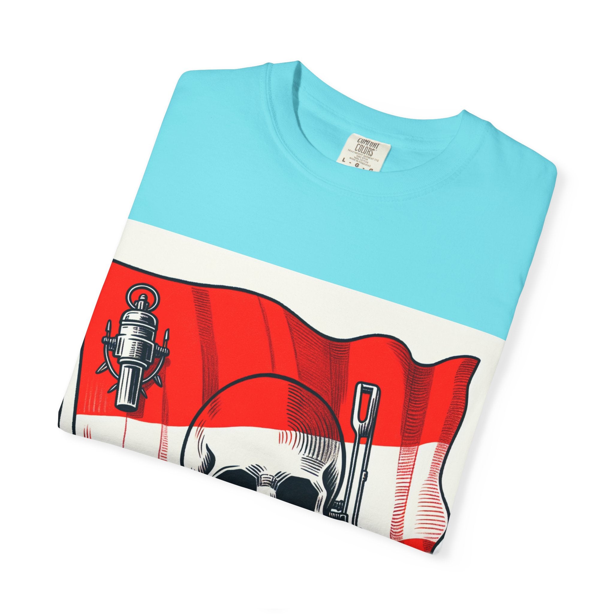 Skull and Flag Unisex T-Shirt, Casual Wear, Graphic Tee, Street Style Fashion, Unique Gift, Summer Outfit
