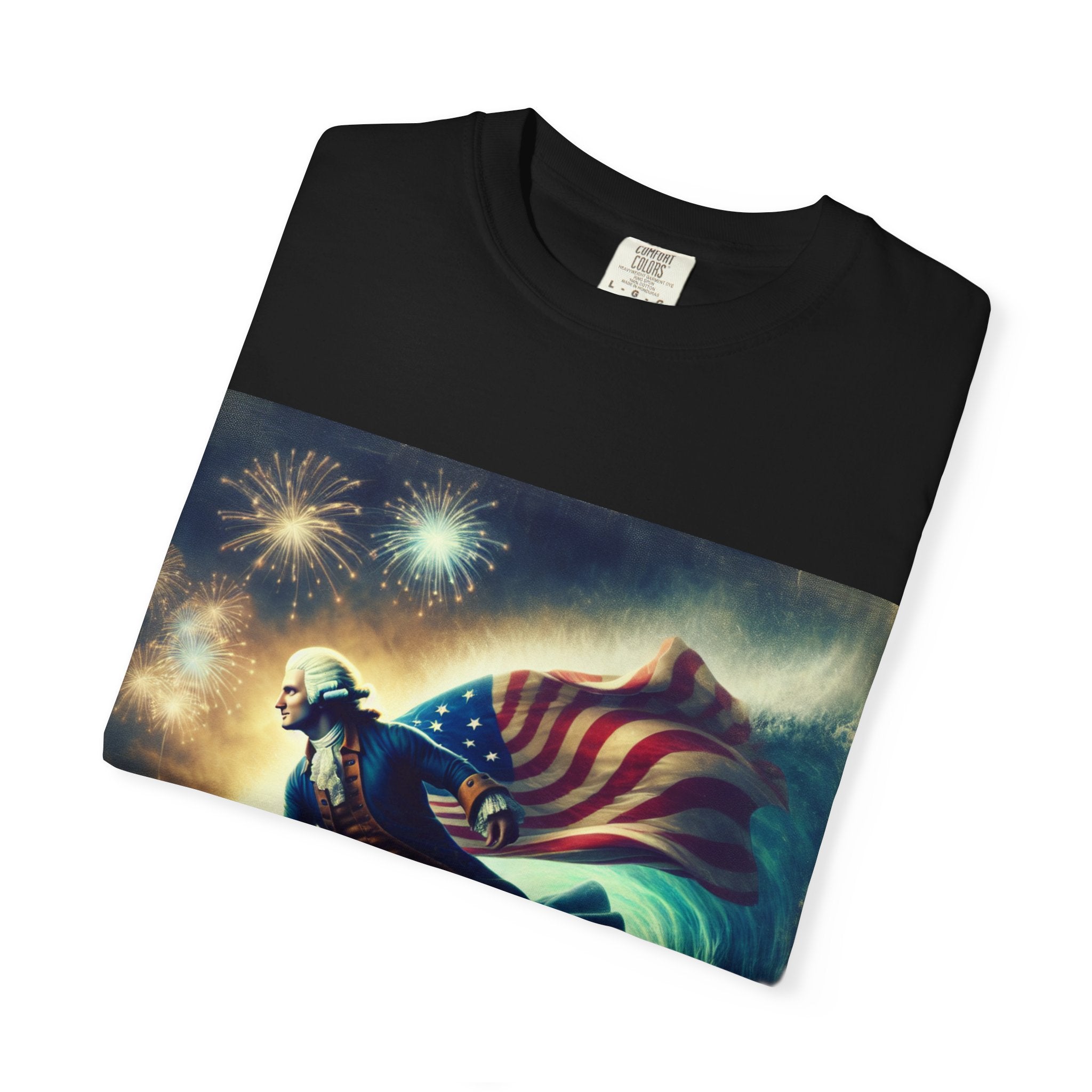 Patriotic Surfing T-Shirt, 4th of July Tee, Unisex Casual Shirt, Gift for Surfers, Independence Day Apparel