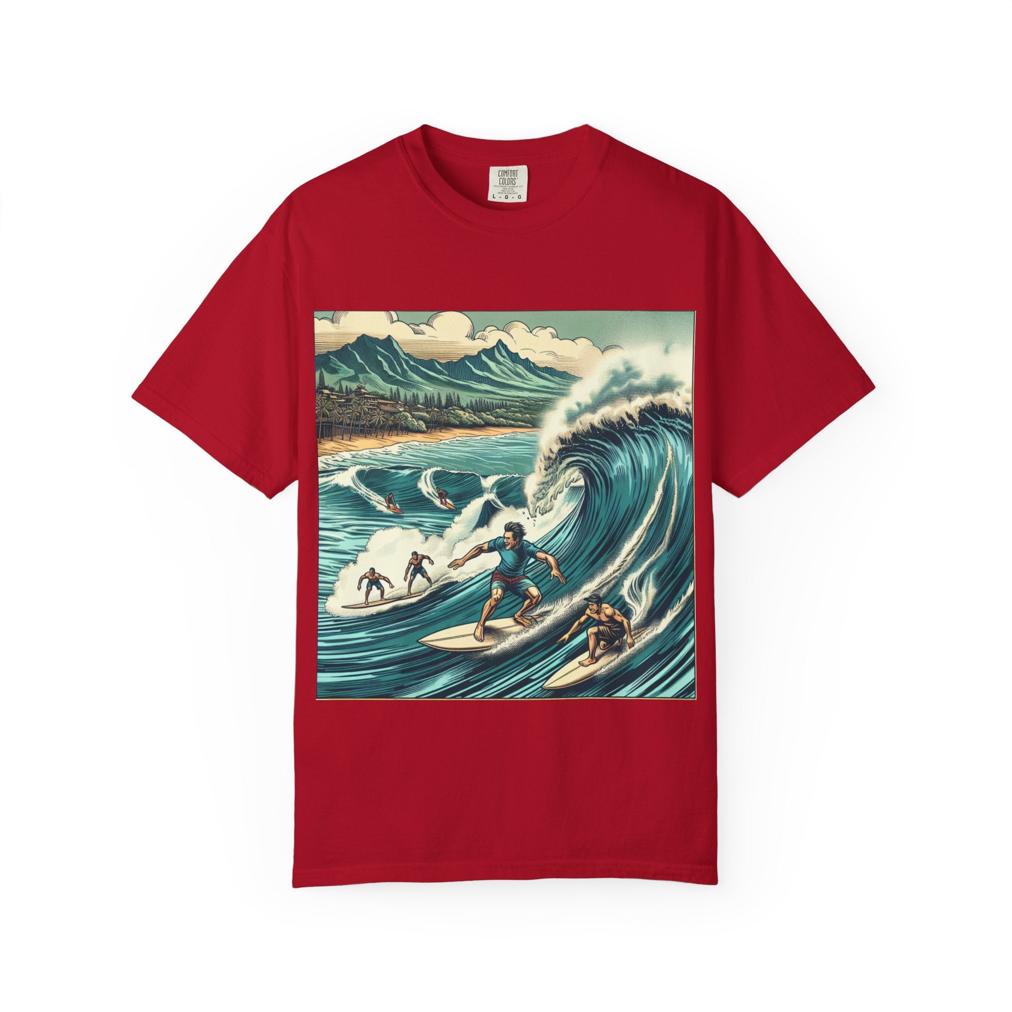 Surfing Waves T-Shirt, Relaxed Summer Style, Beach Lovers Gift, Unisex Tee, Vintage Surf Art, Summer Fun Apparel