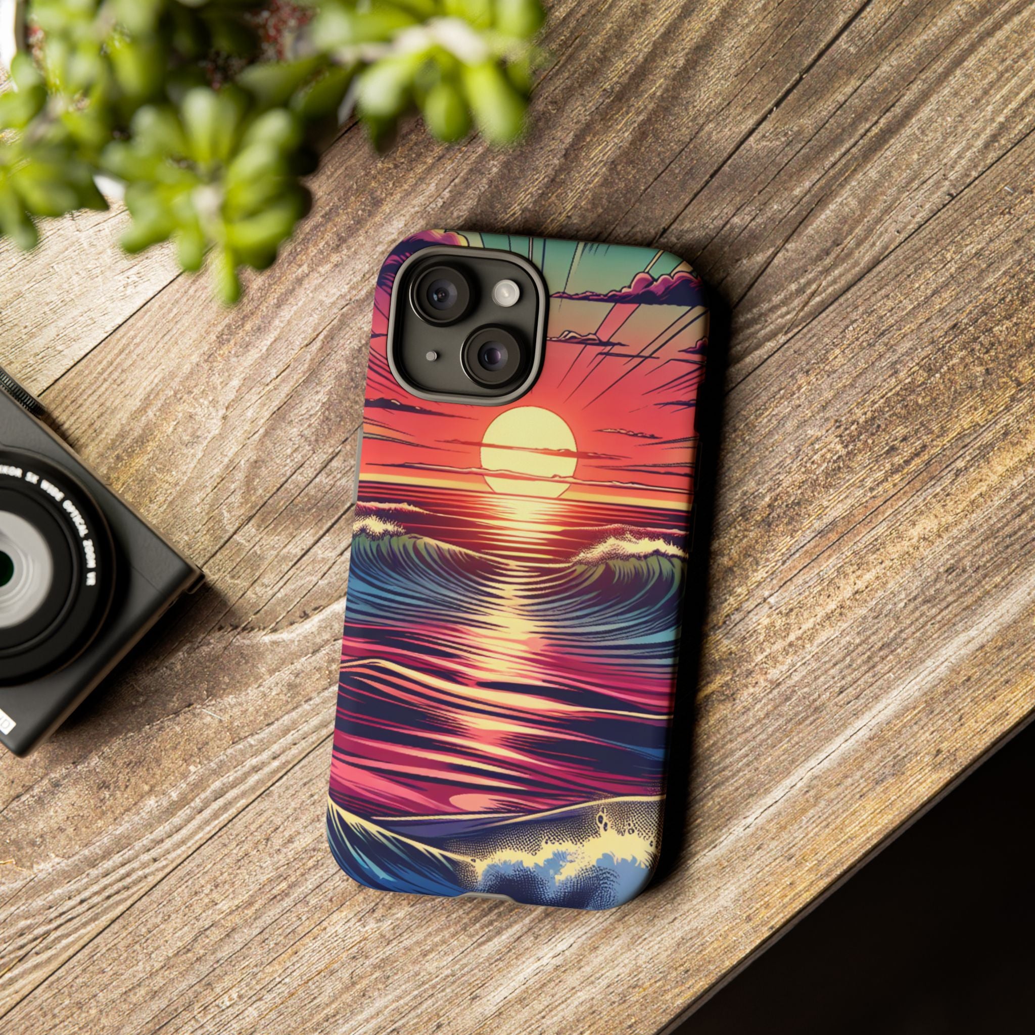 Vibrant Sunset Phone Case, Tough Cases, Beach Lover Gift, Ocean Inspired, Summer Vibes, Colorful Cell Phone Cover