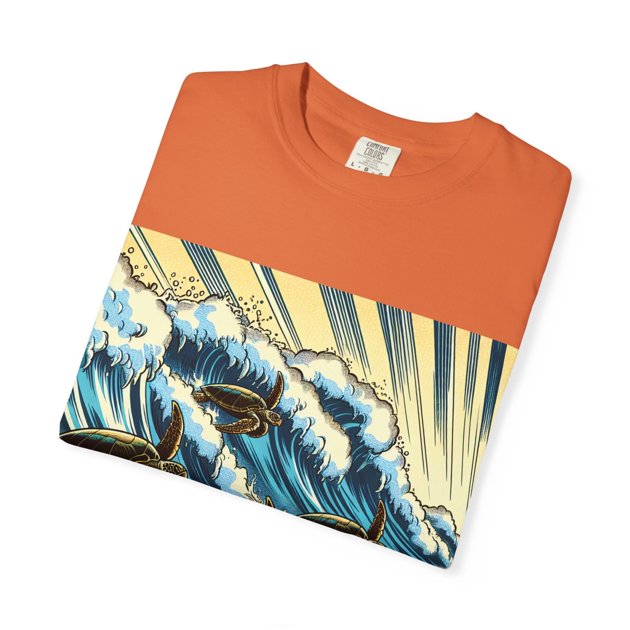 Ocean Wave T-Shirt with Sea Turtles, Eco-Friendly Apparel, Beach Lover Gift, Unisex Casual Wear, Summer Vibes Shirt, Gift for Ocean Lovers