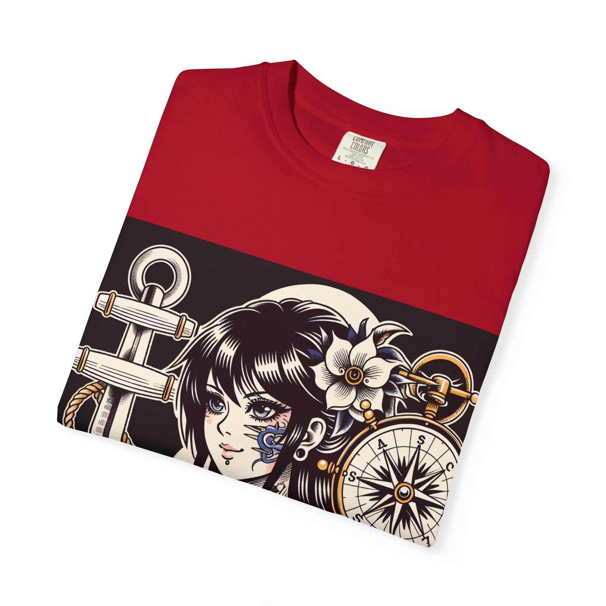 Stylish Unisex Garment-Dyed T-Shirt with Retro Floral Design, Graphic Tee for Festivals, Casual Wear, Gift for Art Lovers, Streetwear