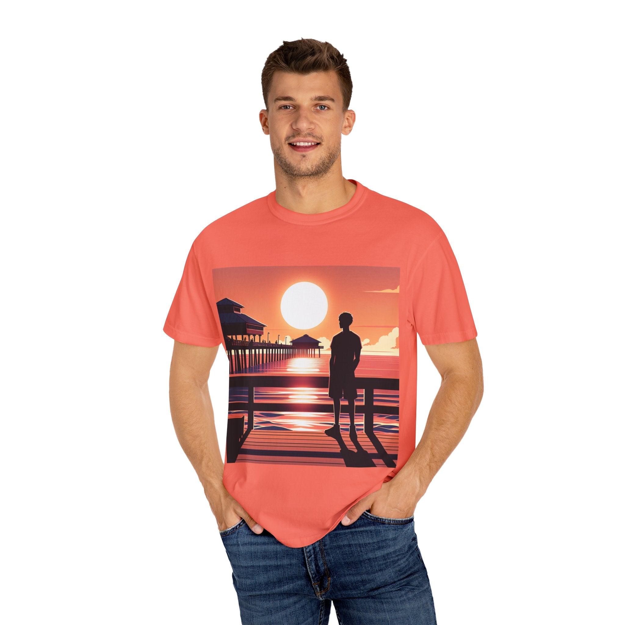 Sunset Vibes Unisex T-shirt | Nature Lover Gift, Relaxed Fit Tee, Casual Summer Wear, Art-Inspired Apparel, Travel T-shirt
