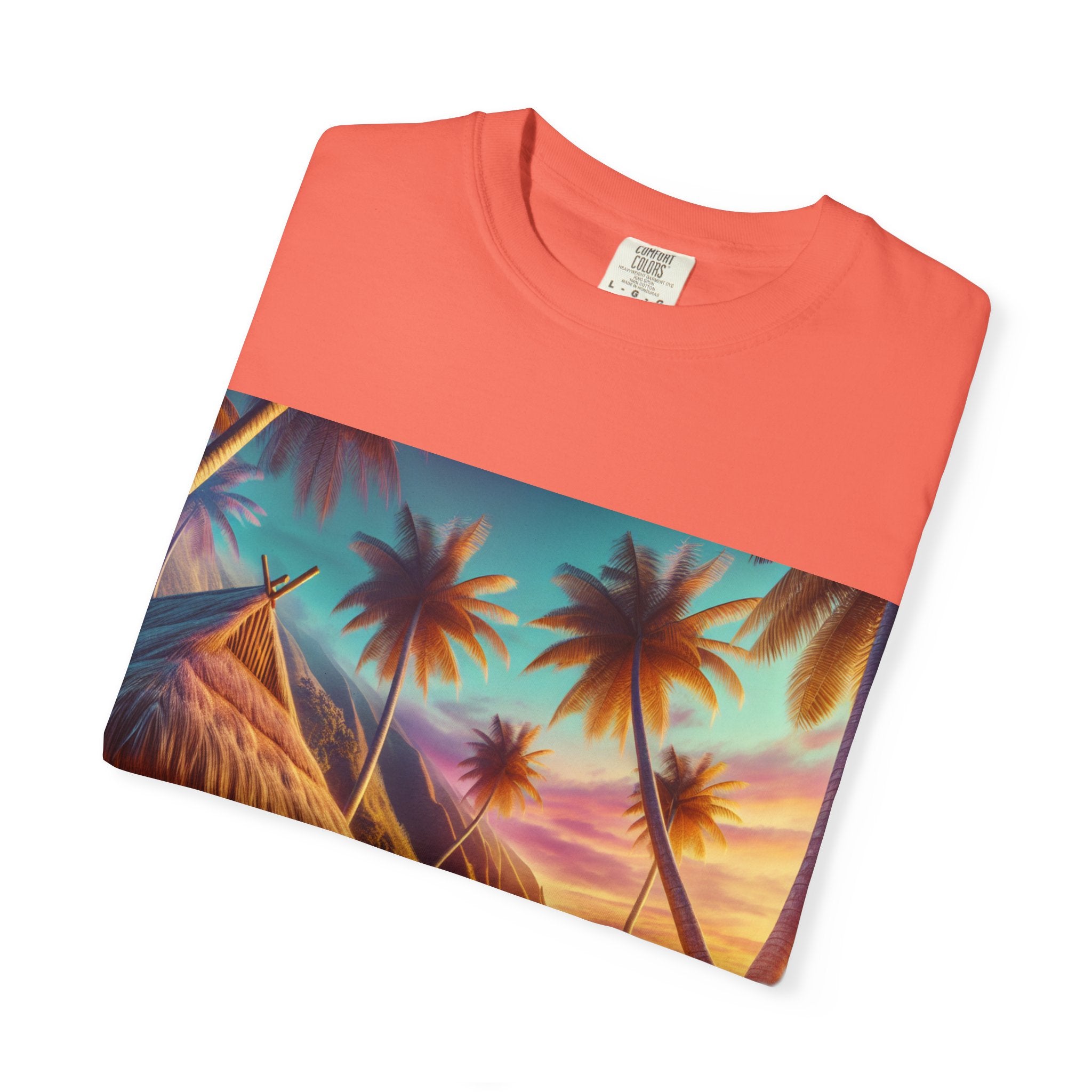 Tropical Sunset T-shirt - Beach Vibes, Summer Wear, Vacation Tee, Surfer Gift, Relaxation Apparel
