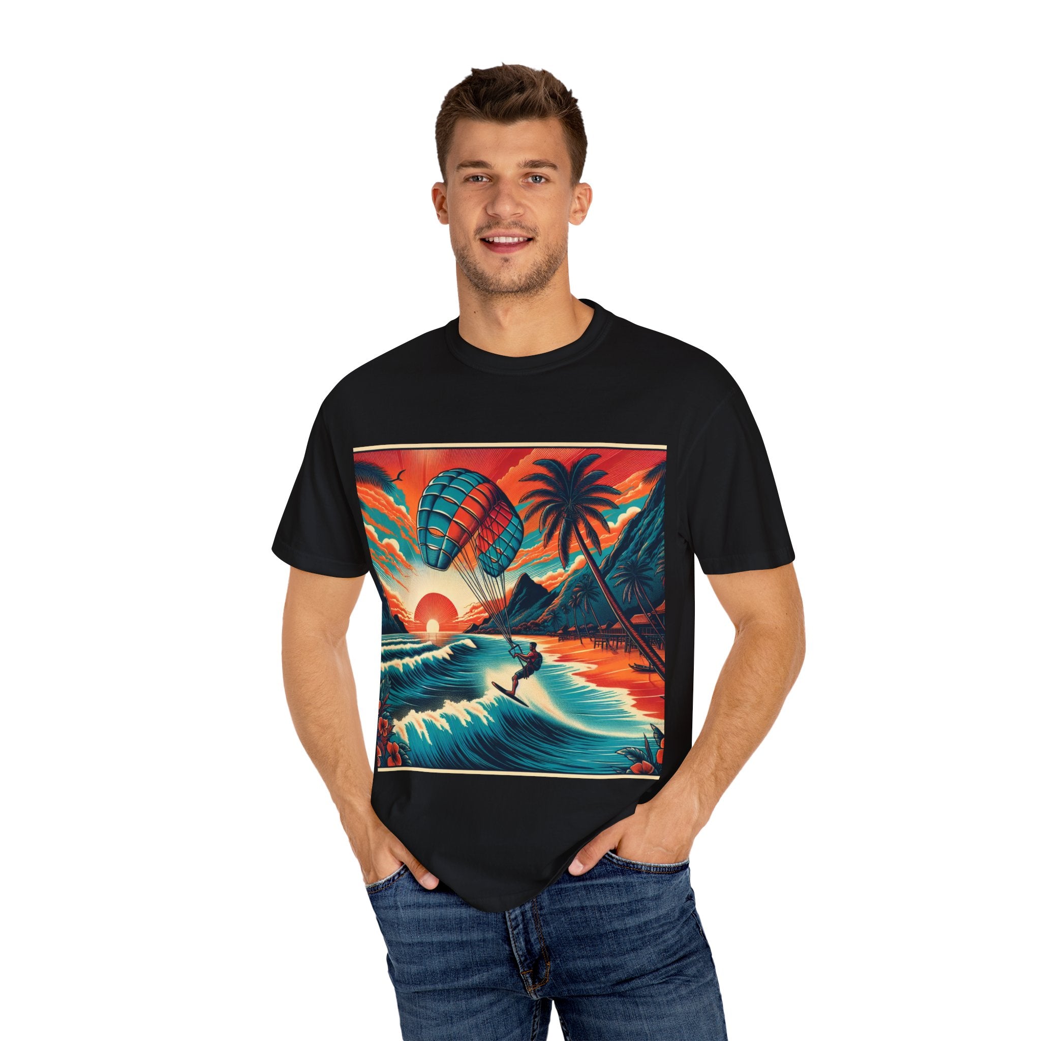 Sunset Paragliding T-Shirt | Beach Vibes Tee, Summer Style Apparel, Gifts for Surfers, Travel Lovers, Adventure Clothing
