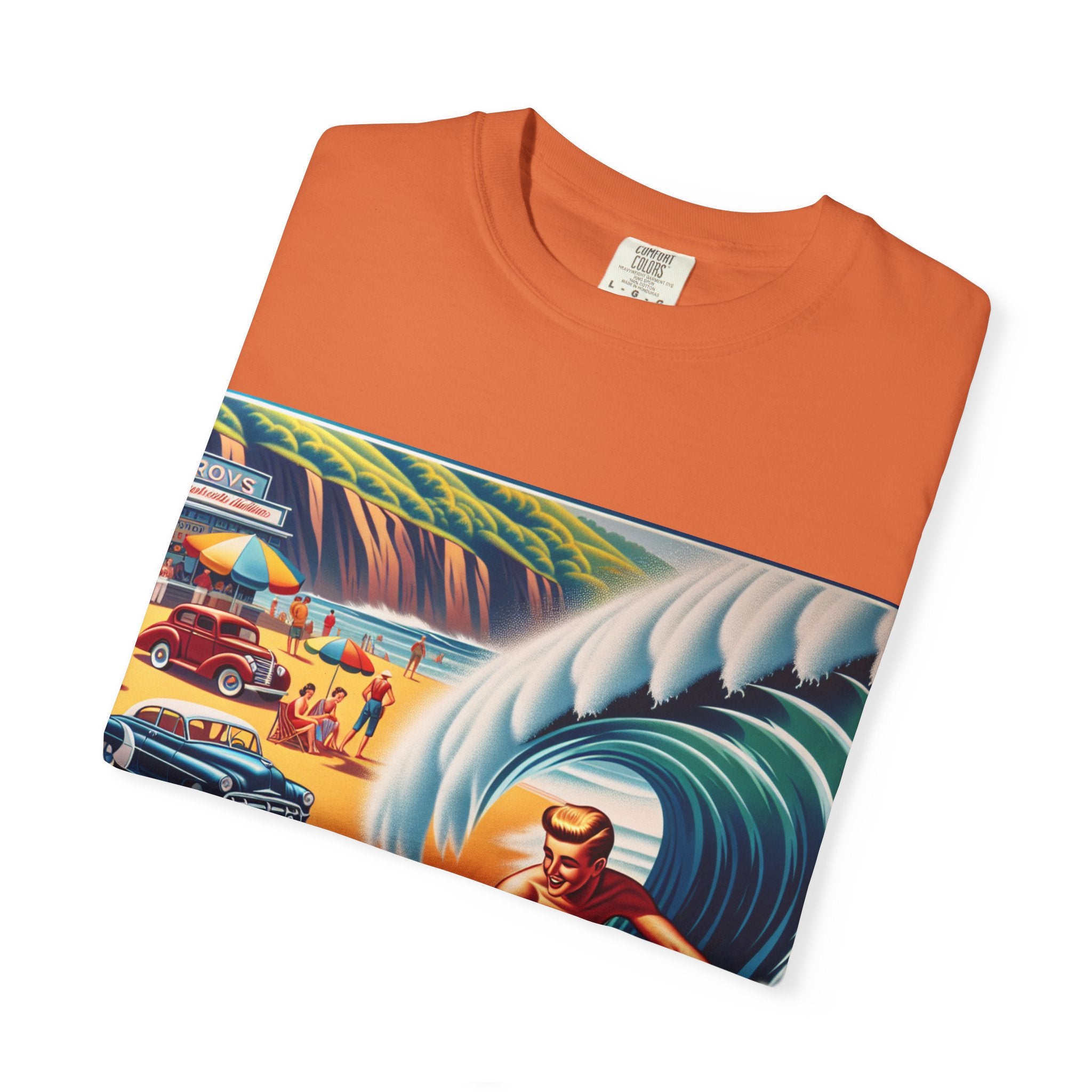 Vintage Surfing T-Shirt, Beach Vibes Tee, Unisex Garment-Dyed Shirt, Summer Apparel, Perfect for Surfers, Surfing Lovers Gift