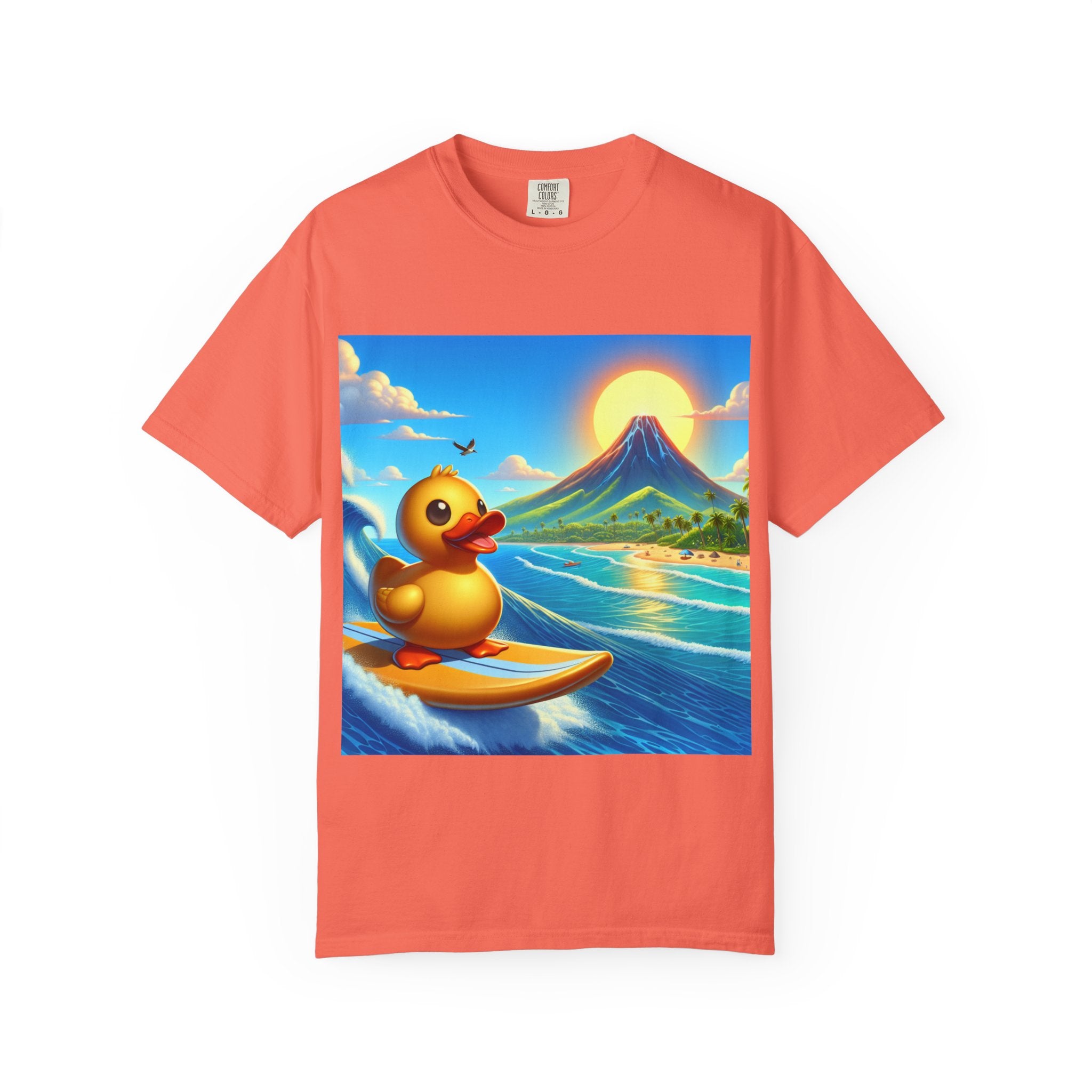 Surfing Duck Unisex Shirt, Fun Graphic Tee, Casual Wear, Summer Vibes, Beach Party T-shirt, Gift for Water Lovers