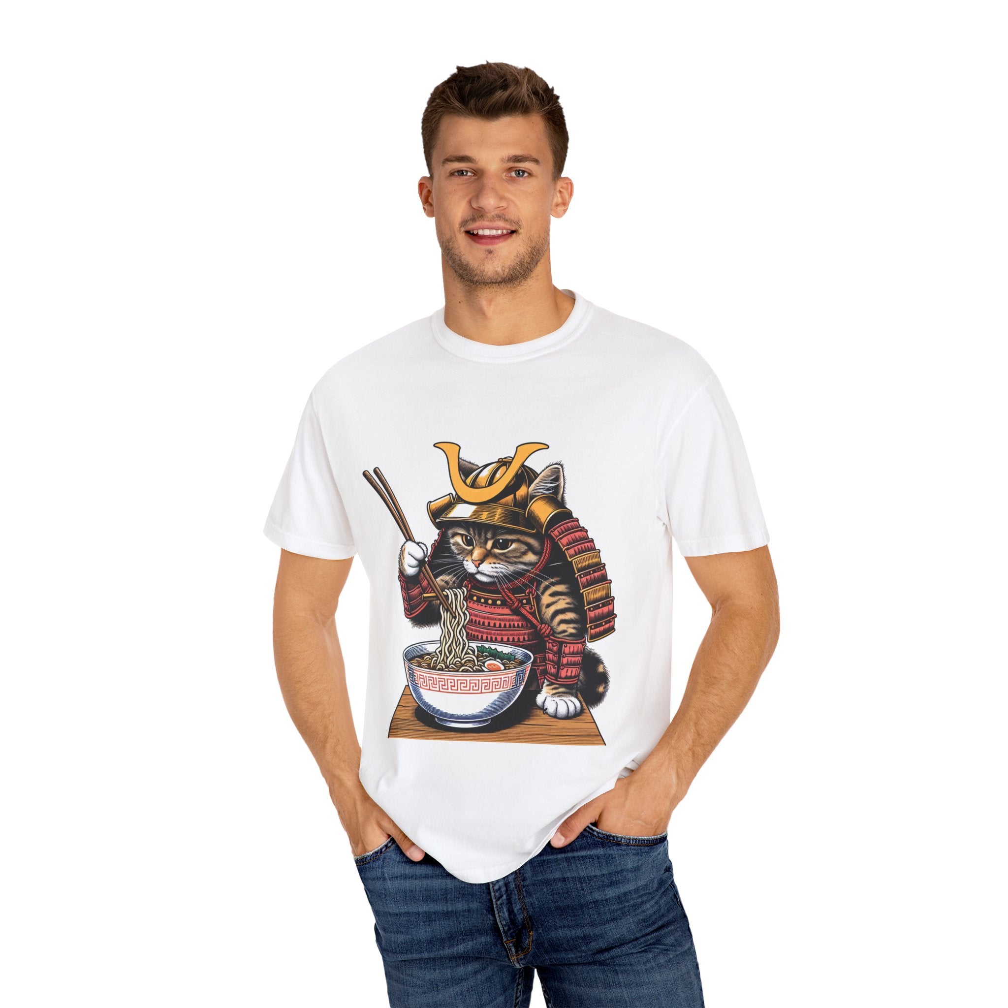 Samurai Cat T-Shirt | Cute Kitten Shirt, Animal Lover Gift, Pet Enthusiast Tee, Unique Graphic Top, Fun Conversation Starter