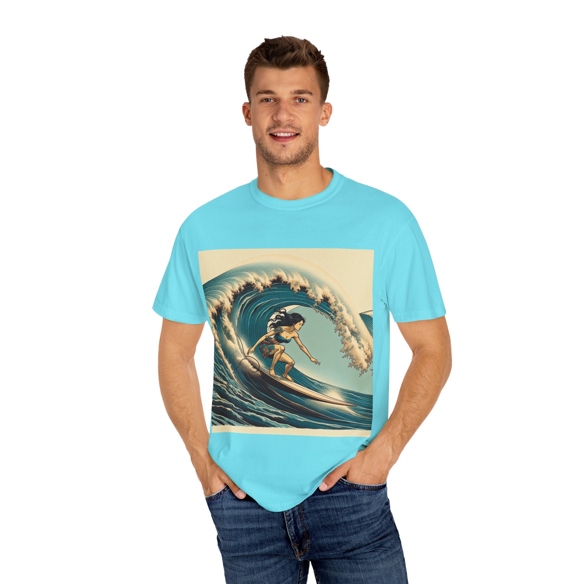 Surf Vibes Unisex Garment-Dyed T-Shirt | Beachwear, Surfing Style, Summer Apparel, Perfect for Vacations, Gifts for Surfers