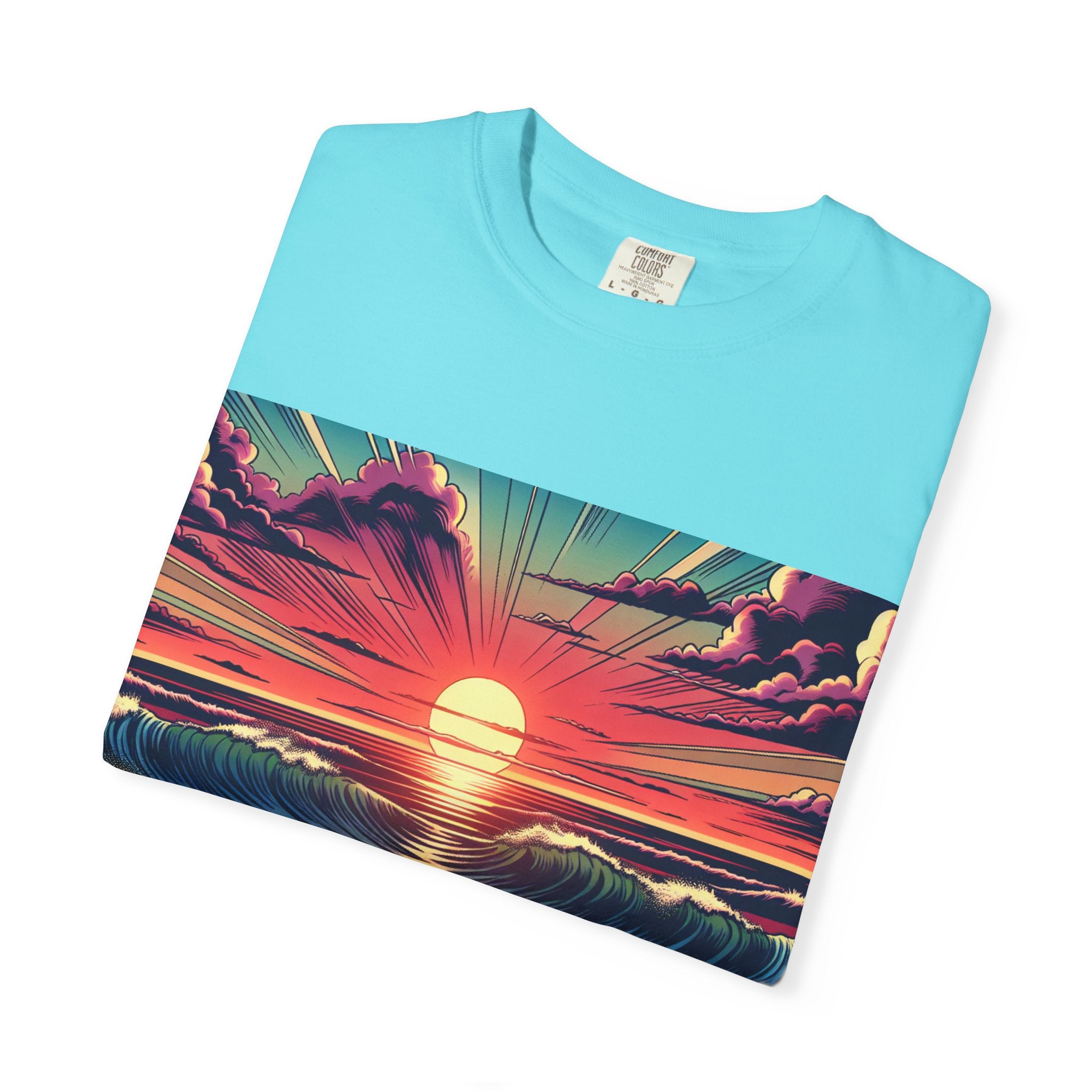 Sunset Waves Unisex T-Shirt | Beach Vibes, Summer Apparel, Ocean Lover Gift, Casual Wear, Graphic Tee