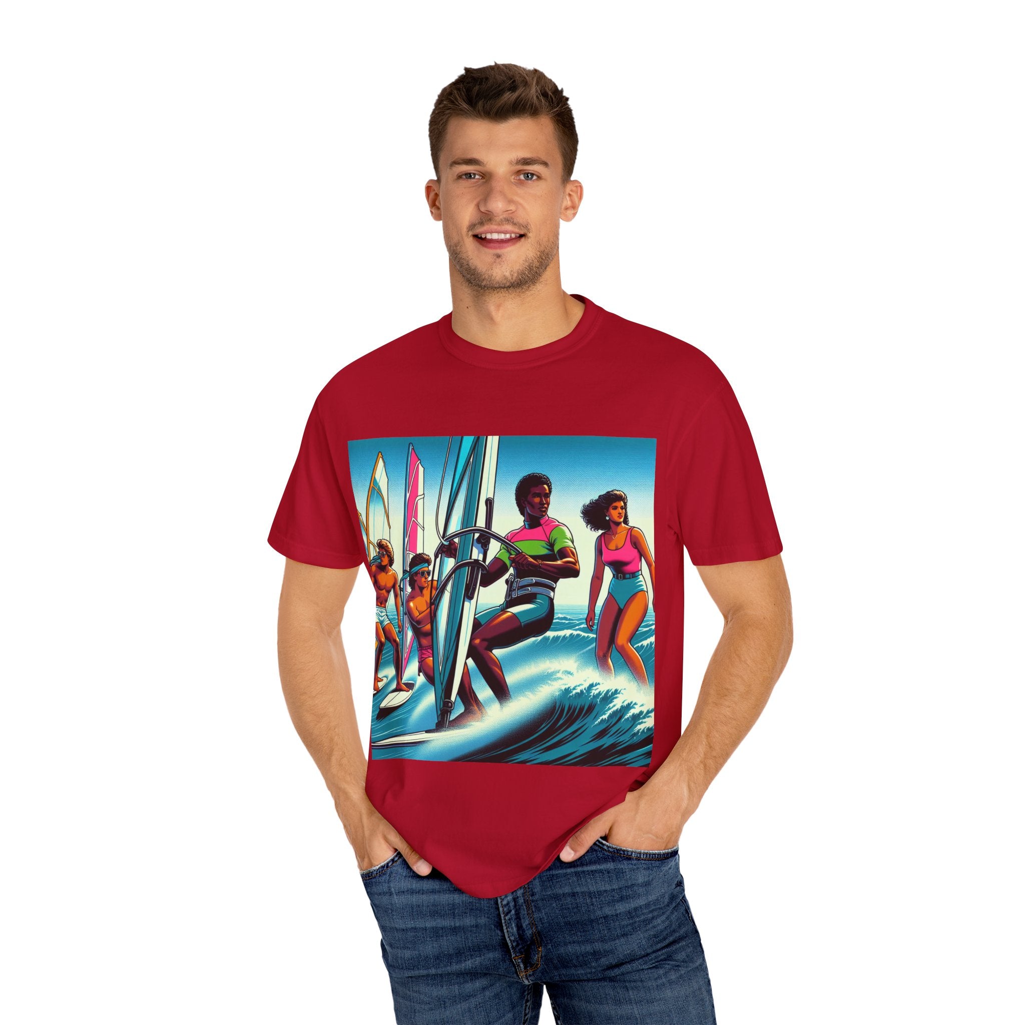Surf Vibes T-Shirt, Unisex Garment-Dyed Tee, Beachwear for Surf Lovers, Summer Casual Wear, Gift for Surfers