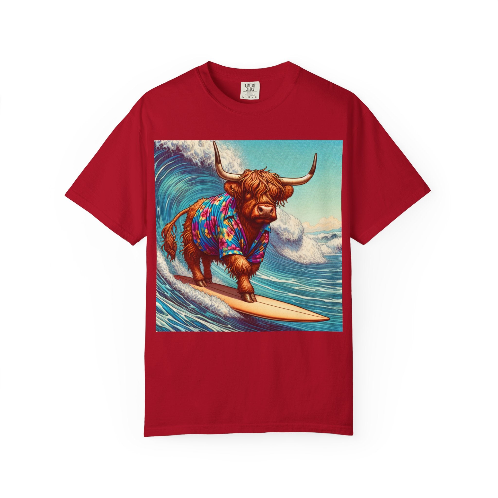 Surfing Highland Cow Unisex T-shirt | Fun Casual Tee for Summer Adventures, Beach Days, Gifts for Cow Lovers, Surfing Enthusiasts, [...]