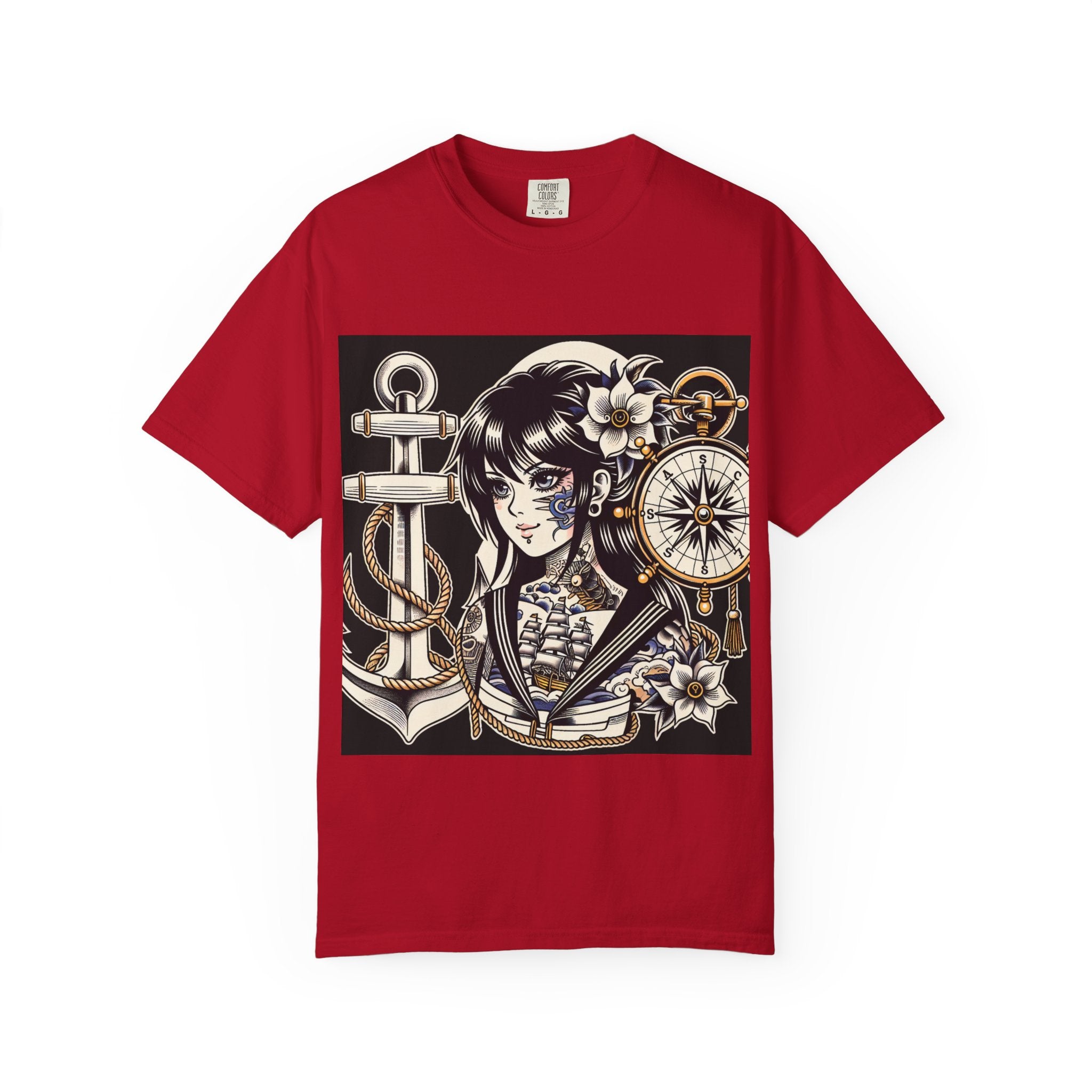Stylish Unisex Garment-Dyed T-Shirt with Retro Floral Design, Graphic Tee for Festivals, Casual Wear, Gift for Art Lovers, Streetwear