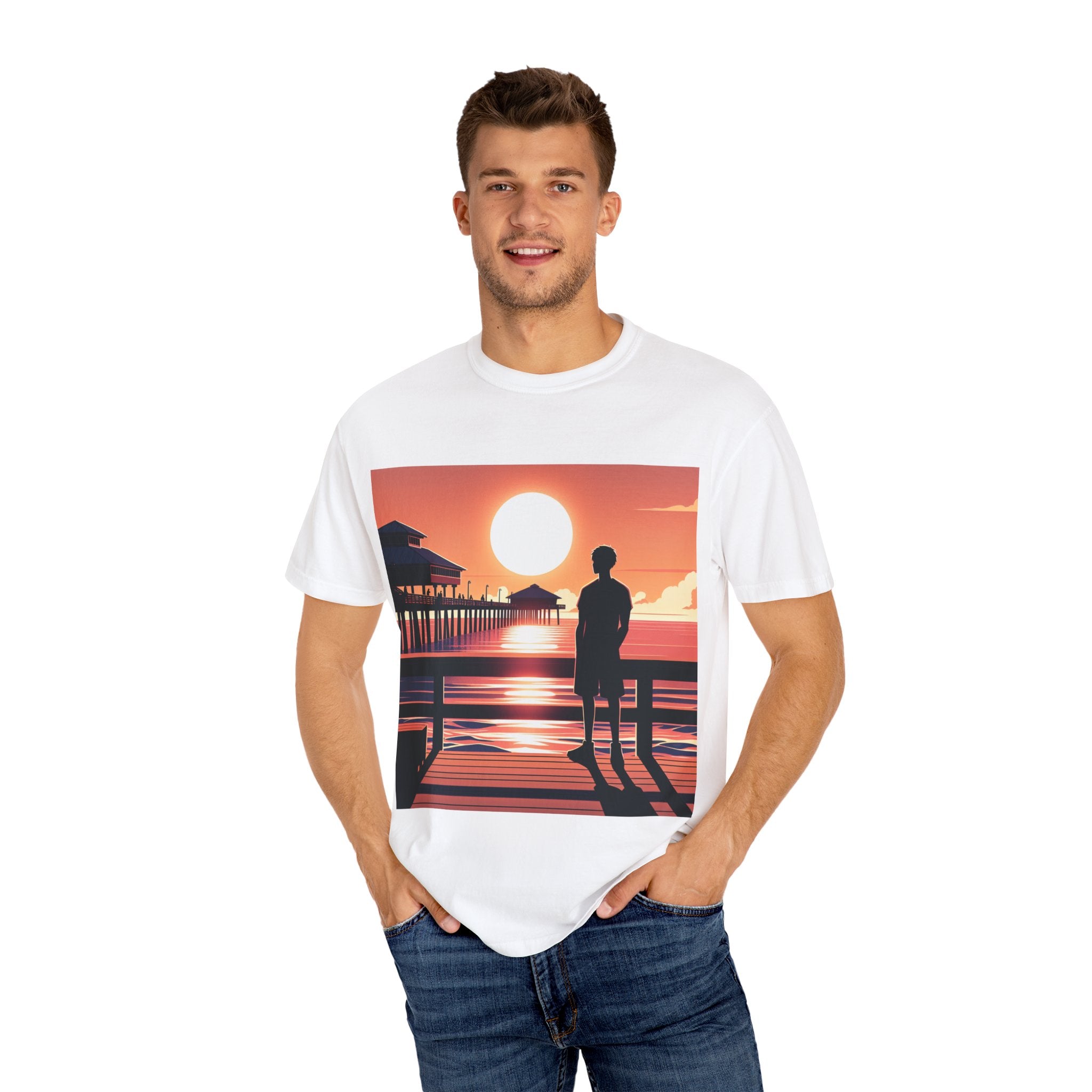 Sunset Vibes Unisex T-shirt | Nature Lover Gift, Relaxed Fit Tee, Casual Summer Wear, Art-Inspired Apparel, Travel T-shirt