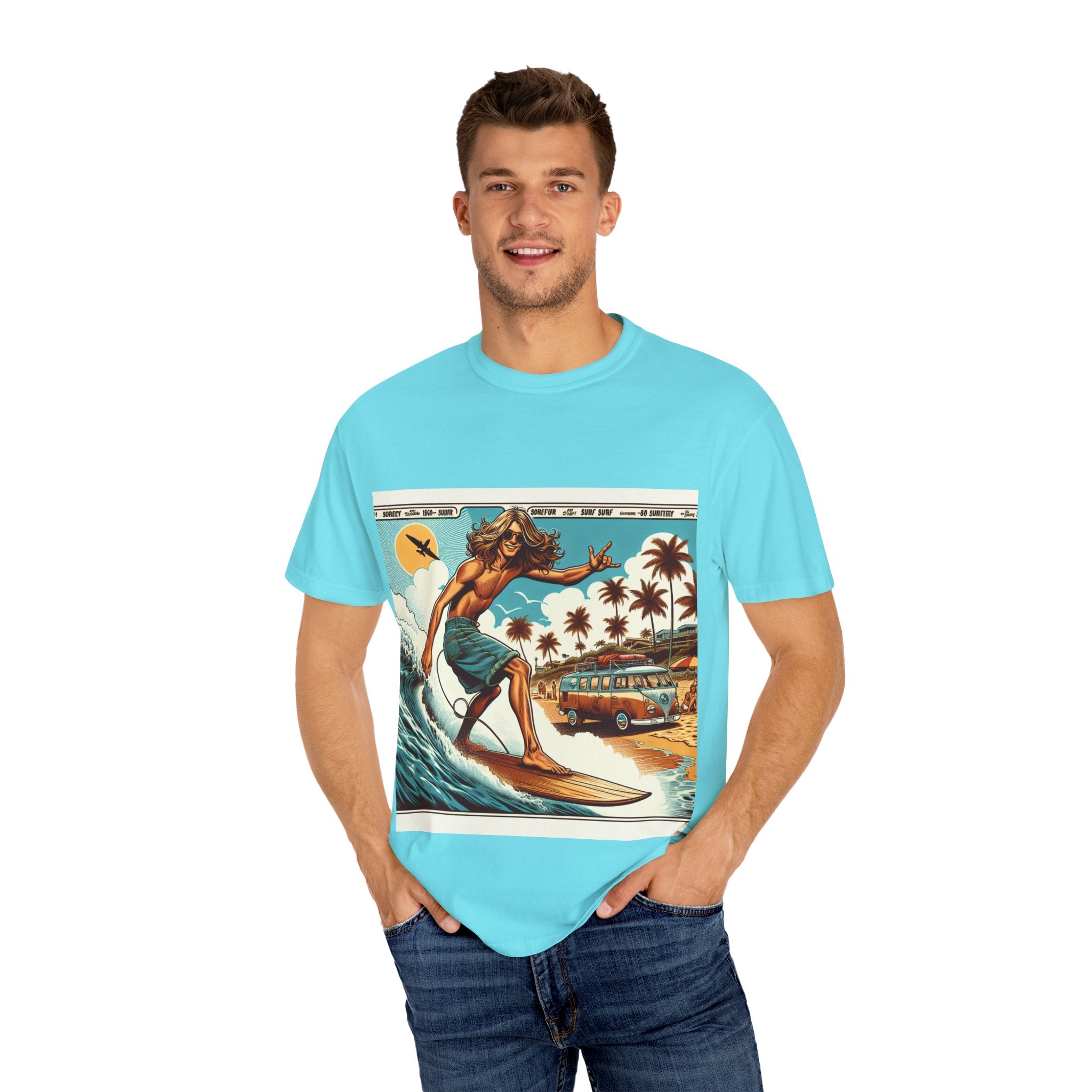 Beach Vibes T-shirt, Surfing Tee, Summer Apparel, Unisex Graphic Shirt, Vacation Wear, Gift for Surfers, Outdoor Activities