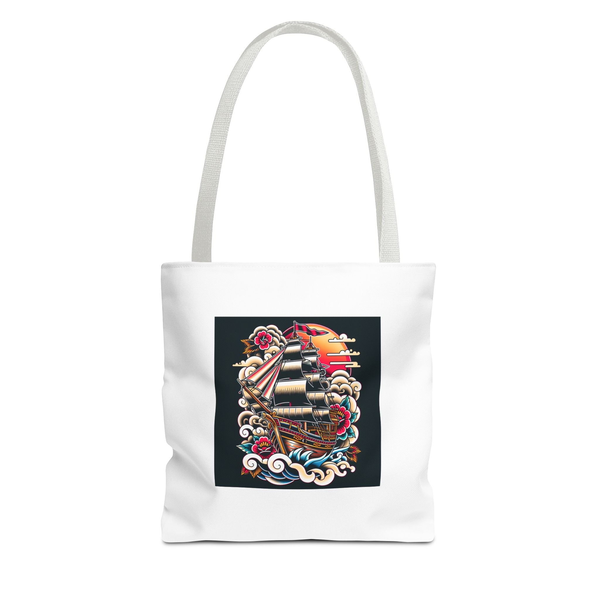 Pirate Ship Tote Bag, Nautical Tote for Adventurers, Eco-Friendly Shopper, Unique Gift for Travelers, Stylish Beach Bag