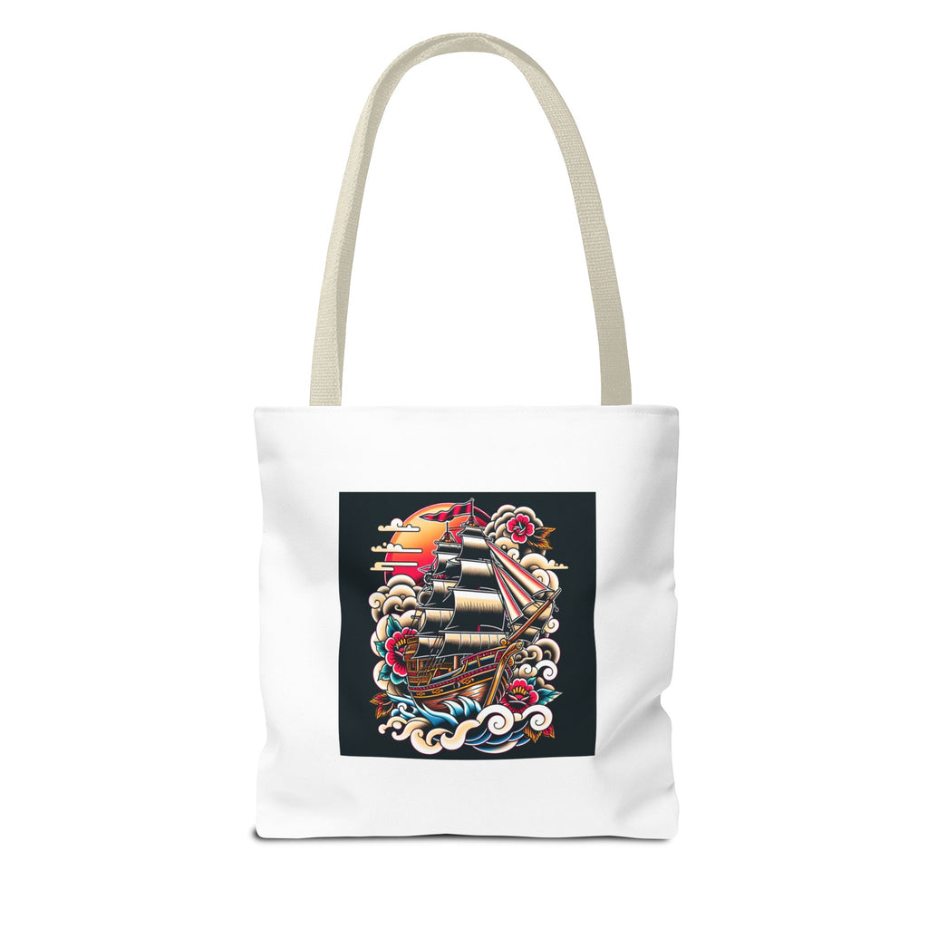 Pirate Ship Tote Bag, Nautical Tote for Adventurers, Eco-Friendly Shopper, Unique Gift for Travelers, Stylish Beach Bag