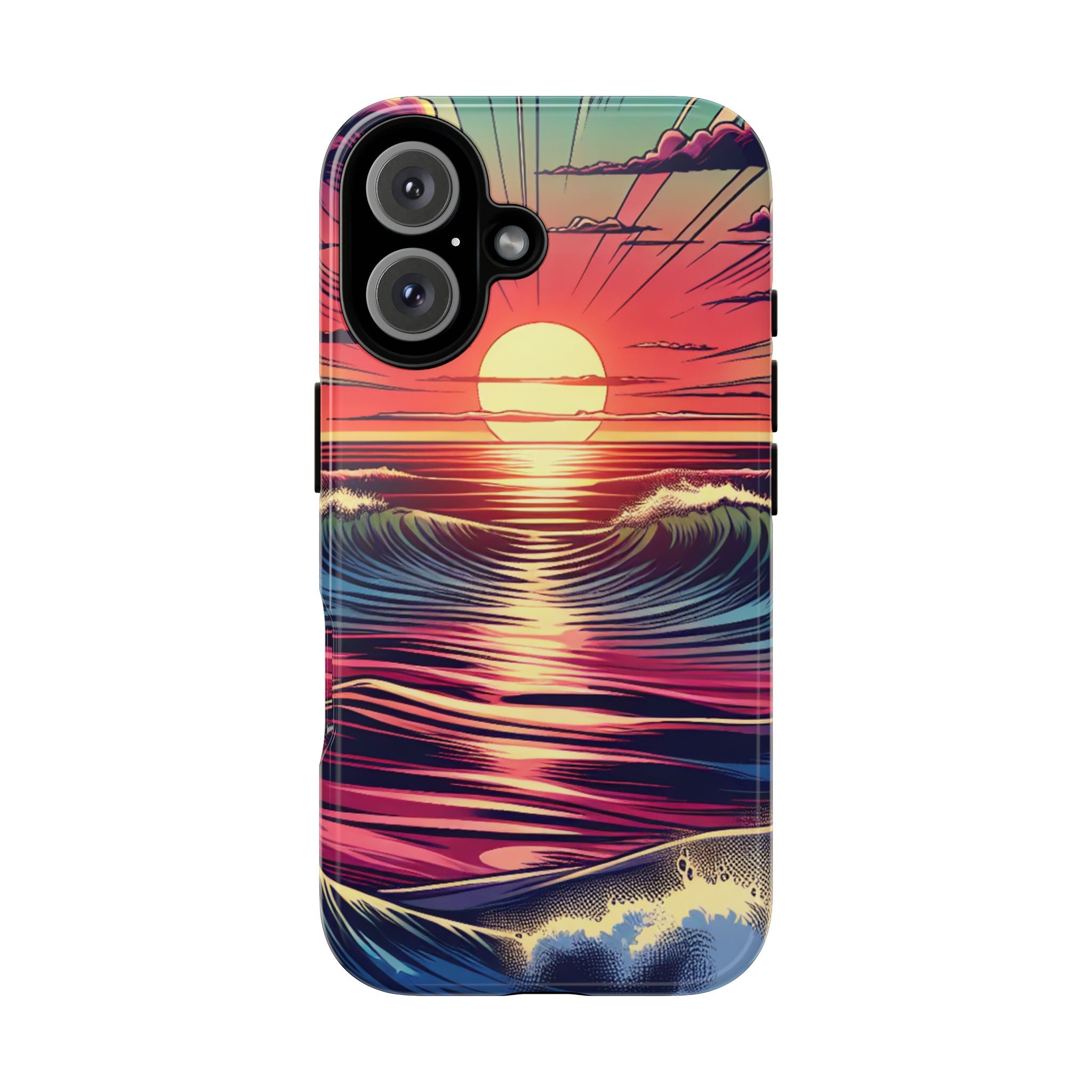Vibrant Sunset Phone Case, Tough Cases, Beach Lover Gift, Ocean Inspired, Summer Vibes, Colorful Cell Phone Cover