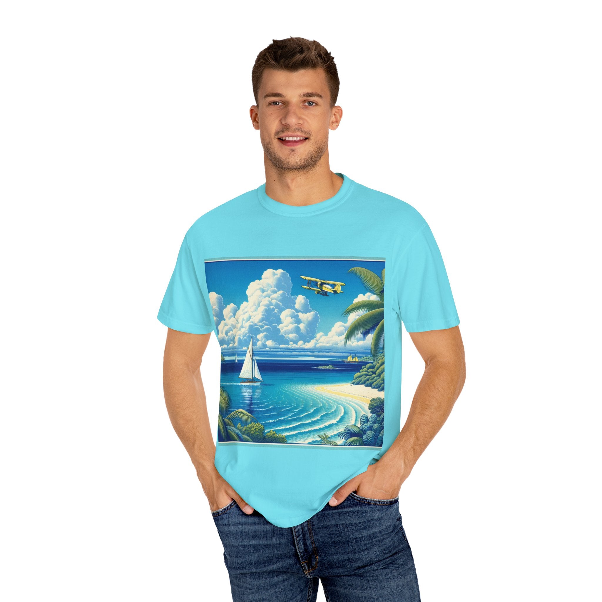 Beach Vibes T-Shirt, Unisex Casual Tee, Summer Apparel, Vacation Wear, Nautical Graphic Shirt