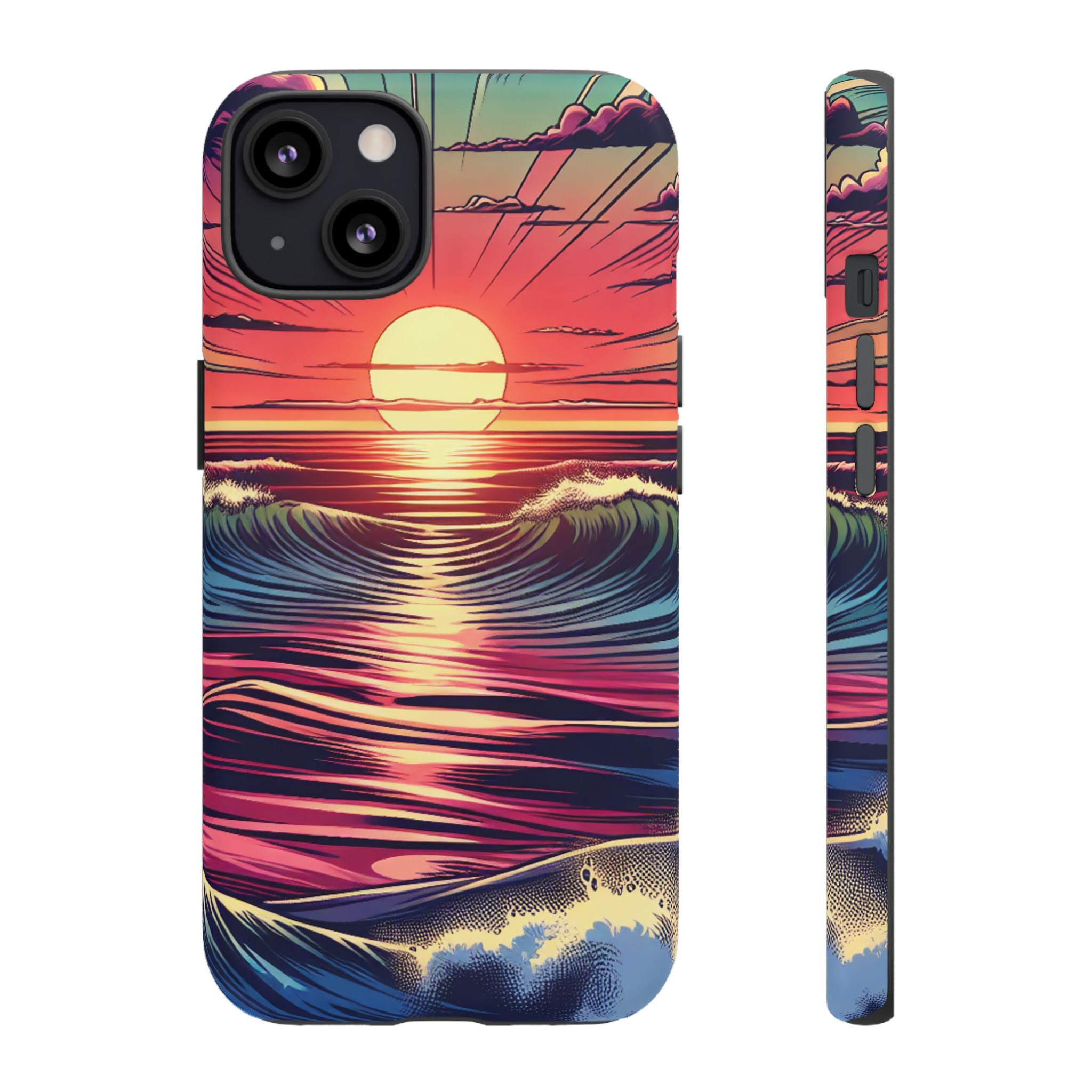 Vibrant Sunset Phone Case, Tough Cases, Beach Lover Gift, Ocean Inspired, Summer Vibes, Colorful Cell Phone Cover