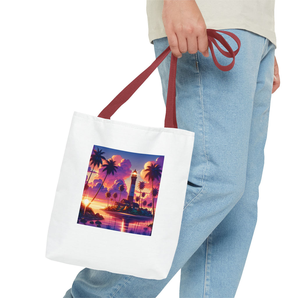 Tote Bag with Lighthouse Design | Beach Bag, Travel Tote, Vacation Accessory, Gift for Ocean Lovers, Summer Tote