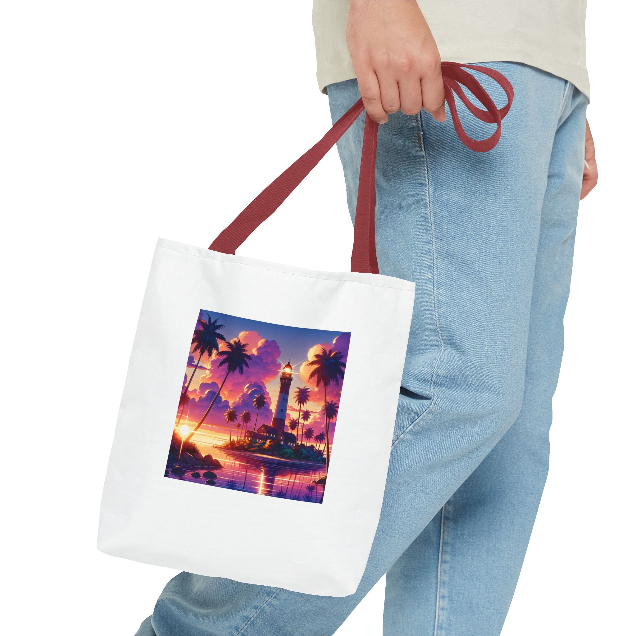 Tote Bag with Lighthouse Design | Beach Bag, Travel Tote, Vacation Accessory, Gift for Ocean Lovers, Summer Tote
