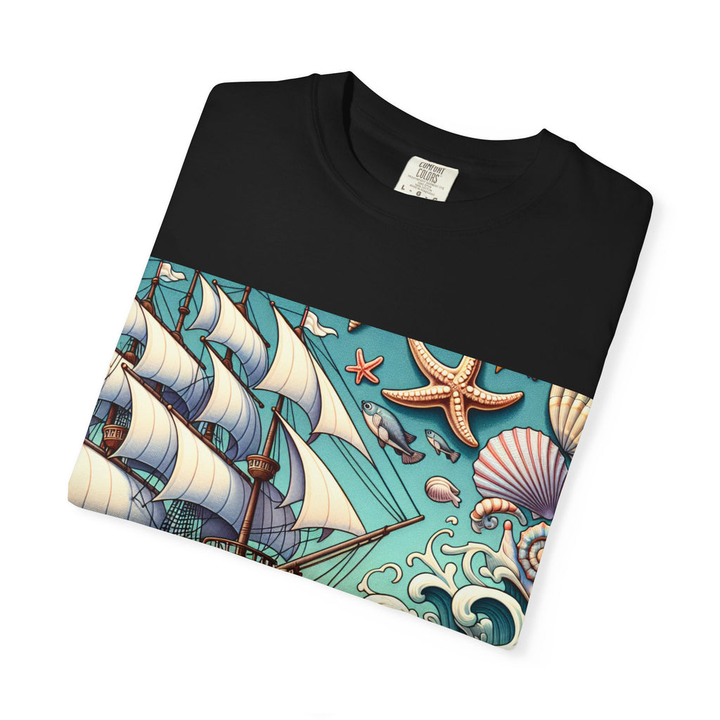 Nautical Adventure T-Shirt - Relaxed Fit, Beach Lover's Gift, Ocean Theme, Vacation Wear, Summer Style, Graphic Tee