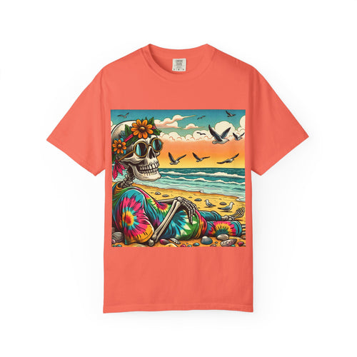 Beach Vibes Skull Graphic Tee | Unisex Summer Shirt, Bohemian Fashion, Festival Wear, Eco-Friendly Tee, Casual Vacation Outfit