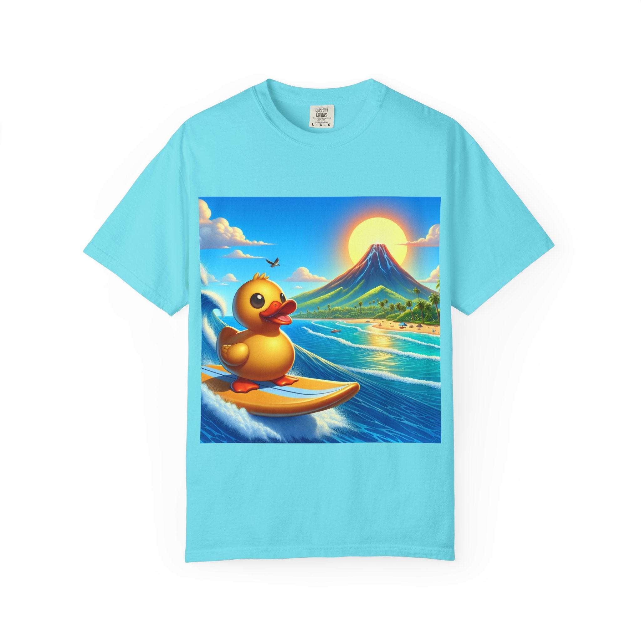 Surfing Duck Unisex Shirt, Fun Graphic Tee, Casual Wear, Summer Vibes, Beach Party T-shirt, Gift for Water Lovers