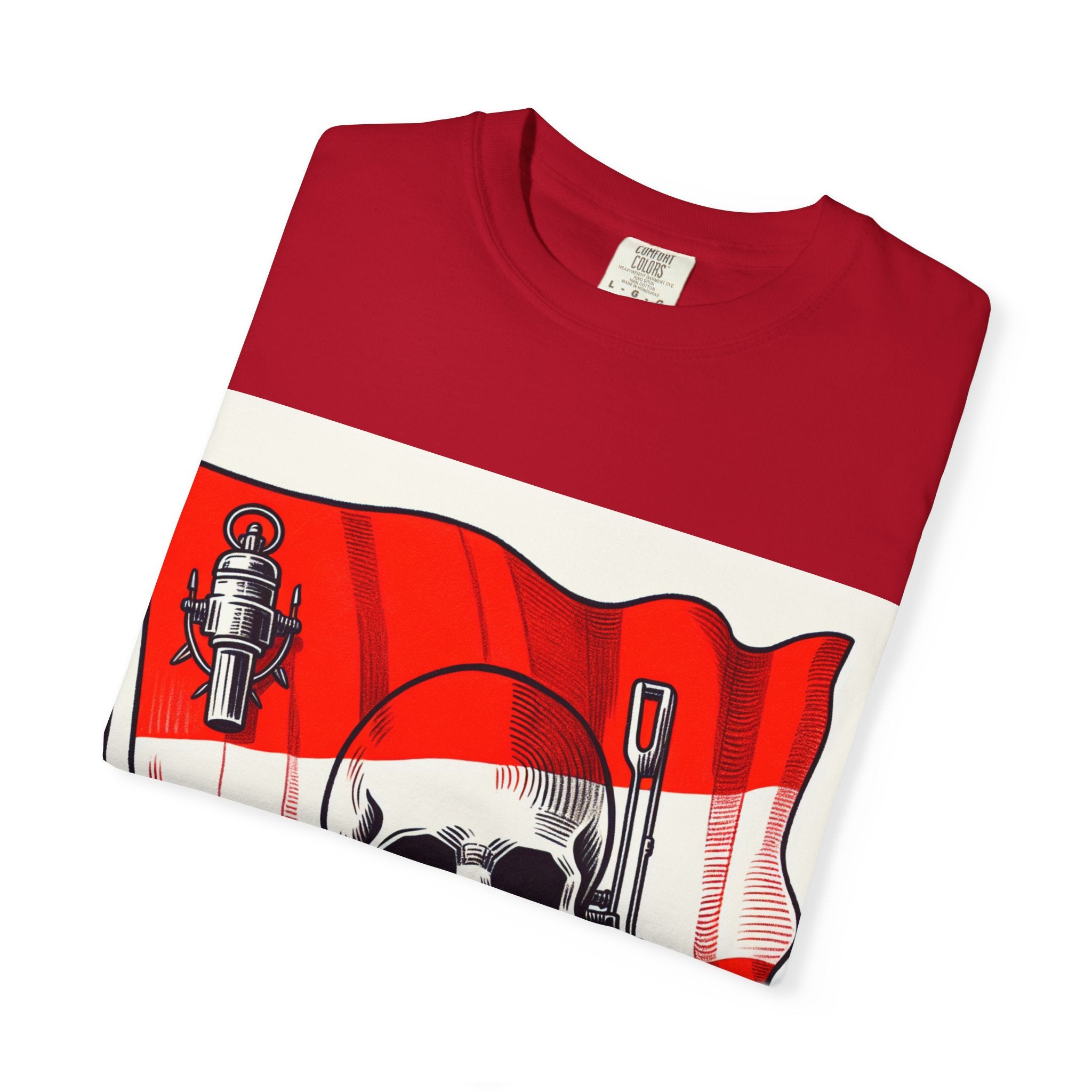 Skull and Flag Unisex T-Shirt, Casual Wear, Graphic Tee, Street Style Fashion, Unique Gift, Summer Outfit