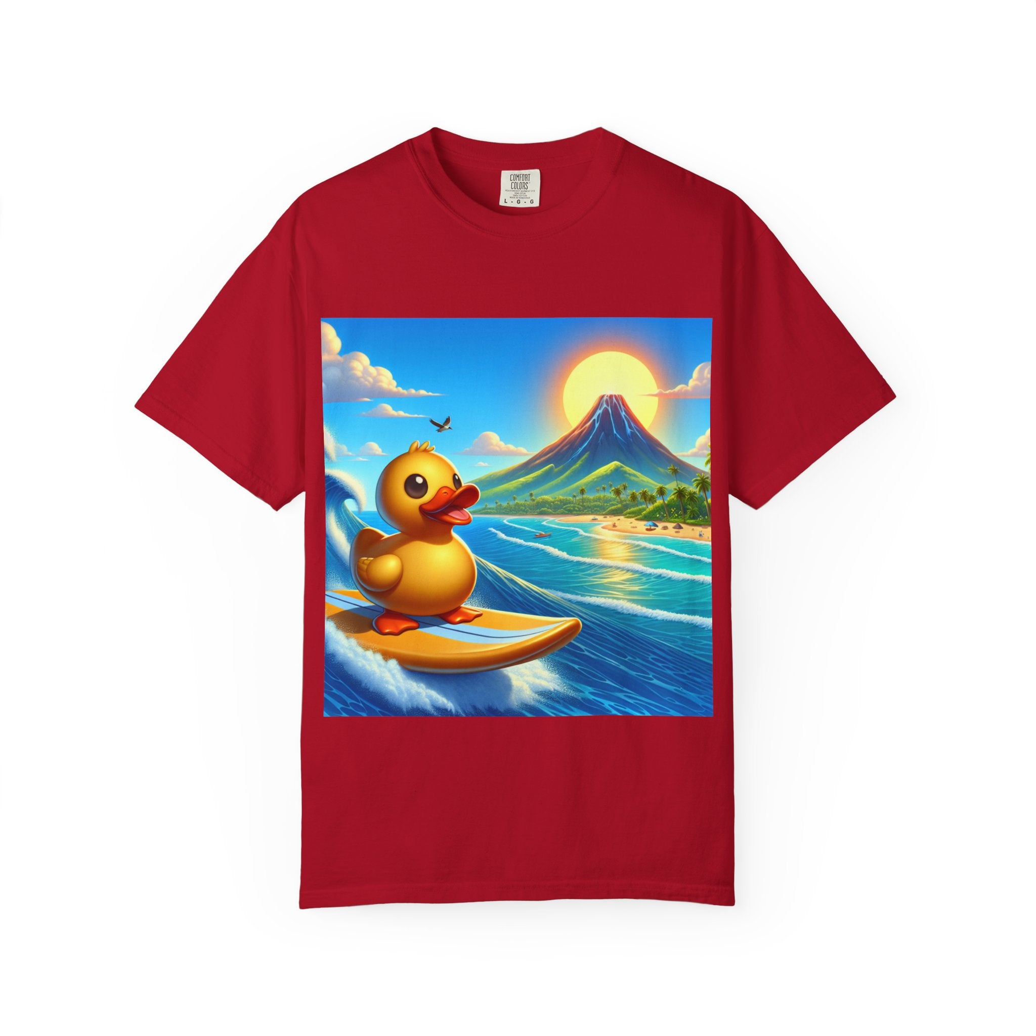 Surfing Duck Unisex Shirt, Fun Graphic Tee, Casual Wear, Summer Vibes, Beach Party T-shirt, Gift for Water Lovers