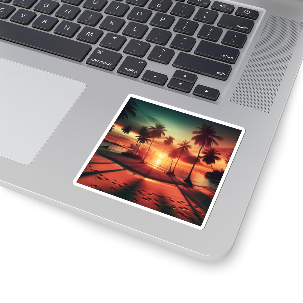 Tropical Sunset Kiss-Cut Stickers, Beach Decor, Summer Vibes, Laptop Stickers, Travel Accessories, Nature Lovers