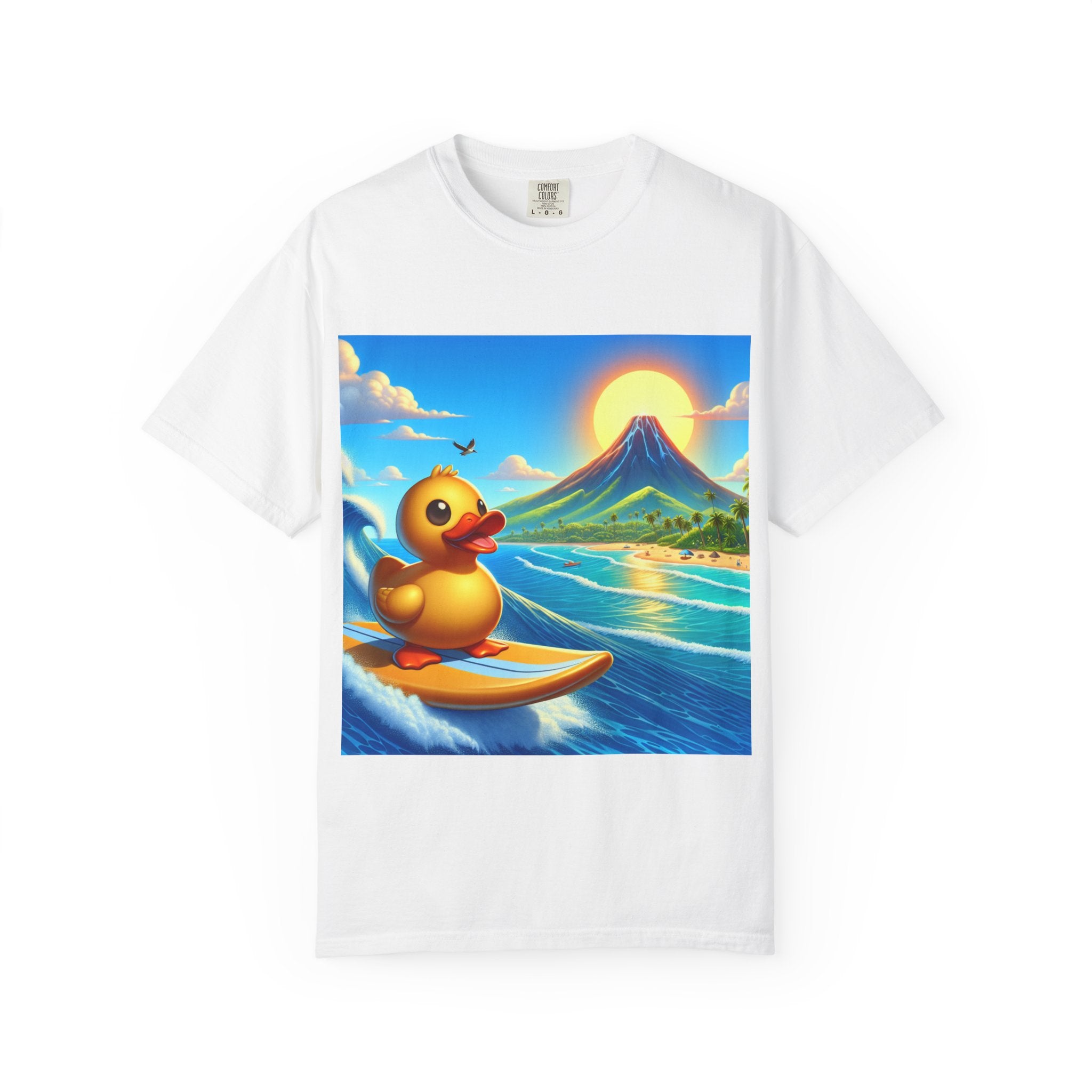 Surfing Duck Unisex Shirt, Fun Graphic Tee, Casual Wear, Summer Vibes, Beach Party T-shirt, Gift for Water Lovers