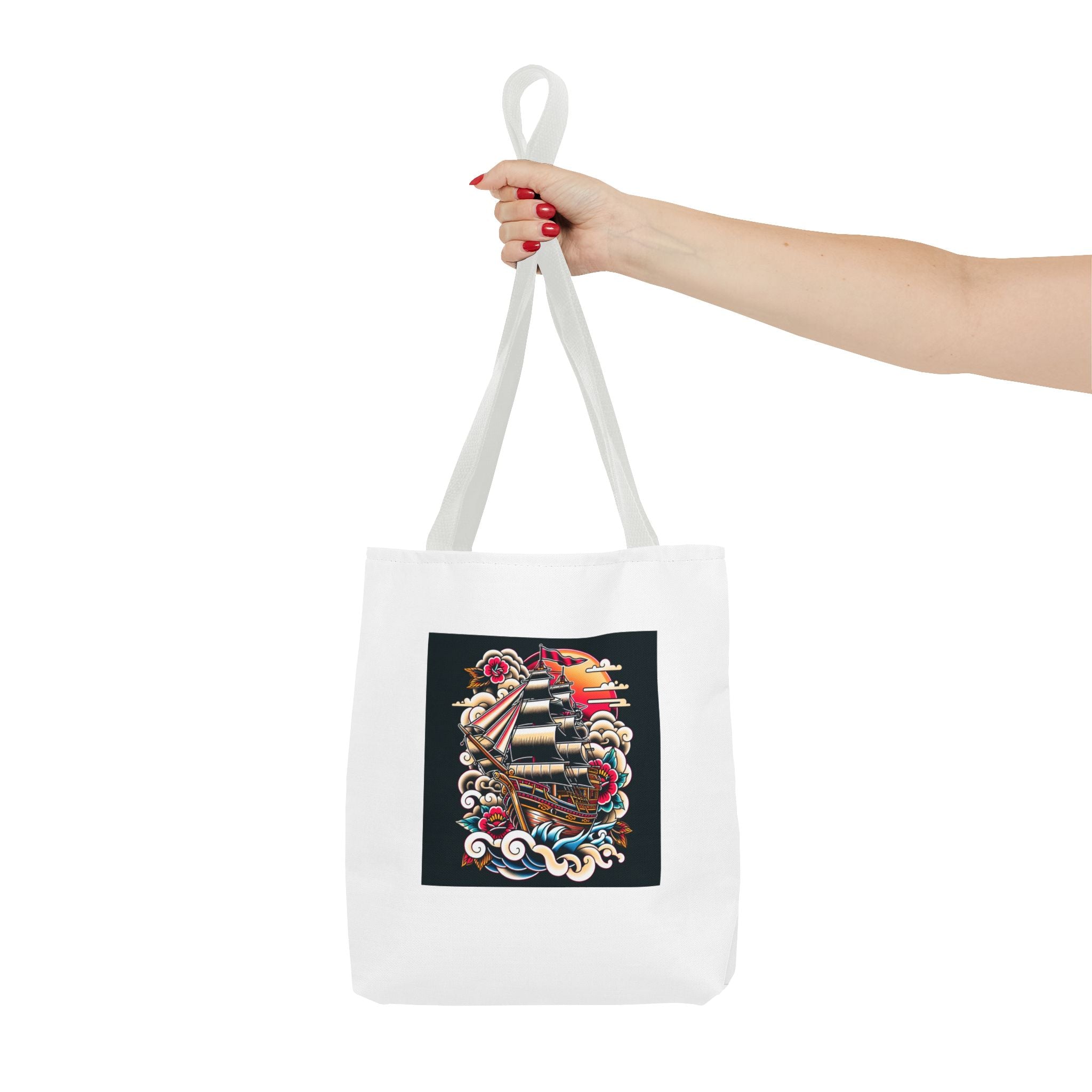 Pirate Ship Tote Bag, Nautical Tote for Adventurers, Eco-Friendly Shopper, Unique Gift for Travelers, Stylish Beach Bag